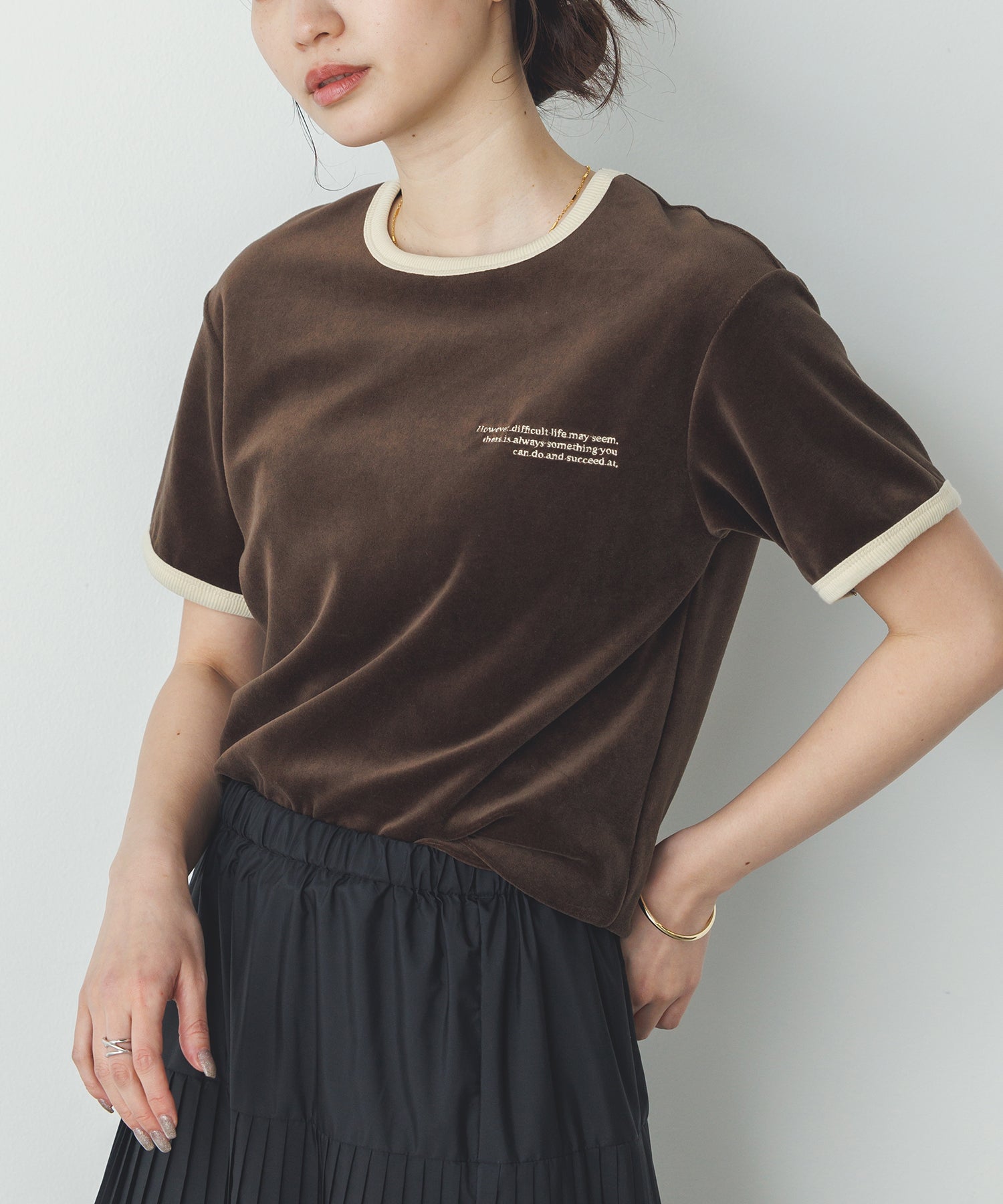 ベロア リンガーTシャツ