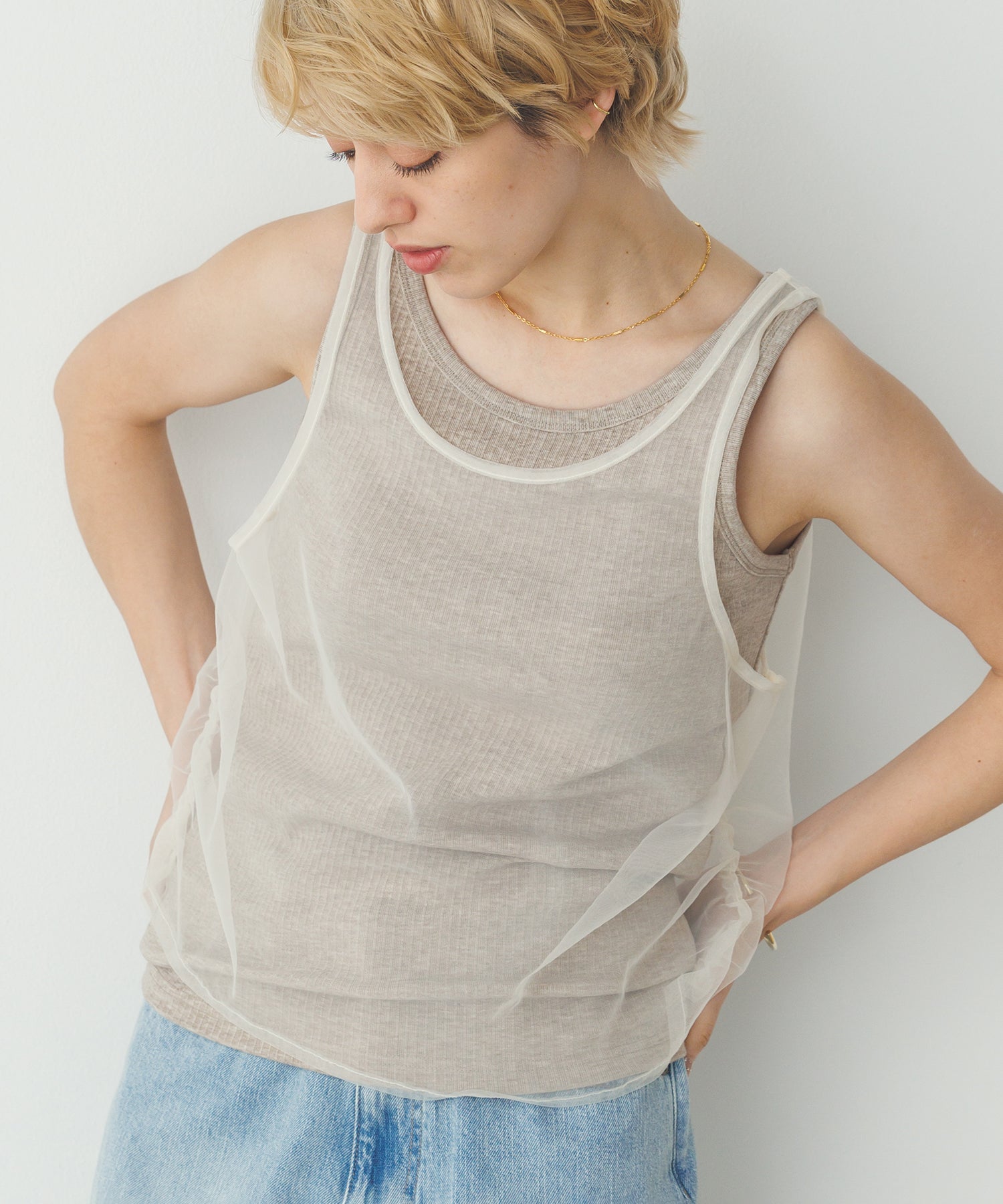TULLE LAYERED TANK TOP