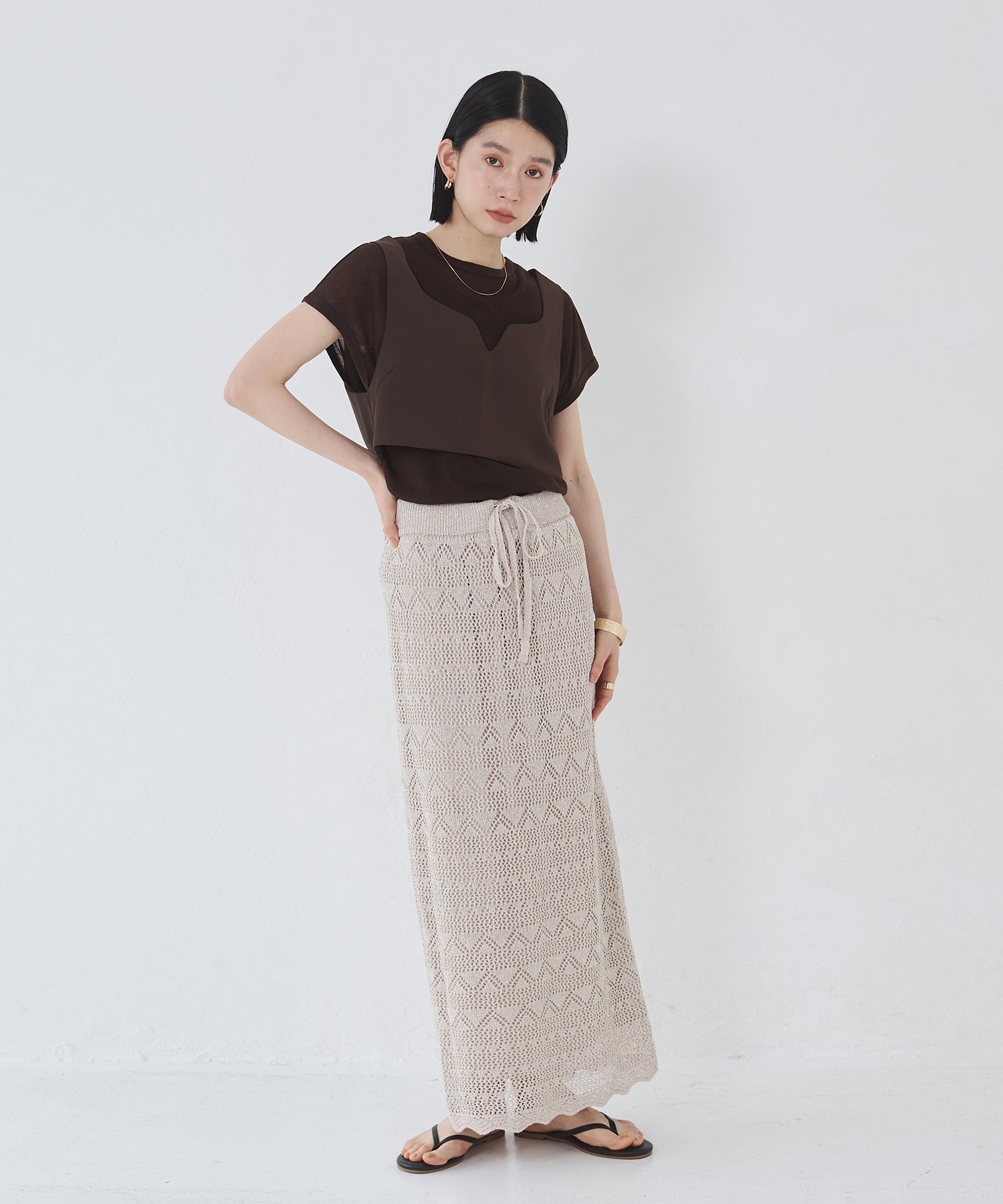 オーバーフレンチ シアーTシャツ