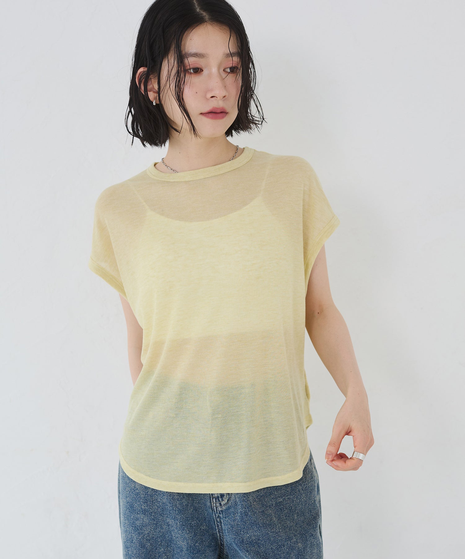 オーバーフレンチ シアーTシャツ