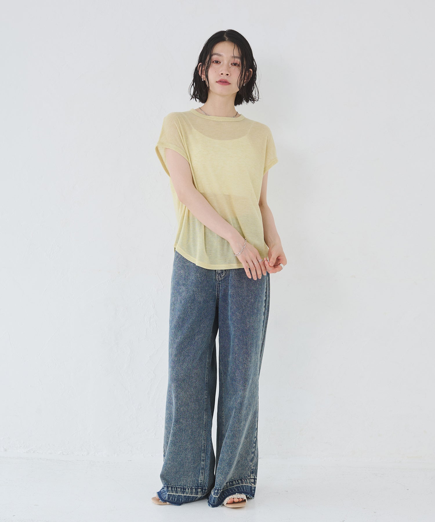 オーバーフレンチ シアーTシャツ