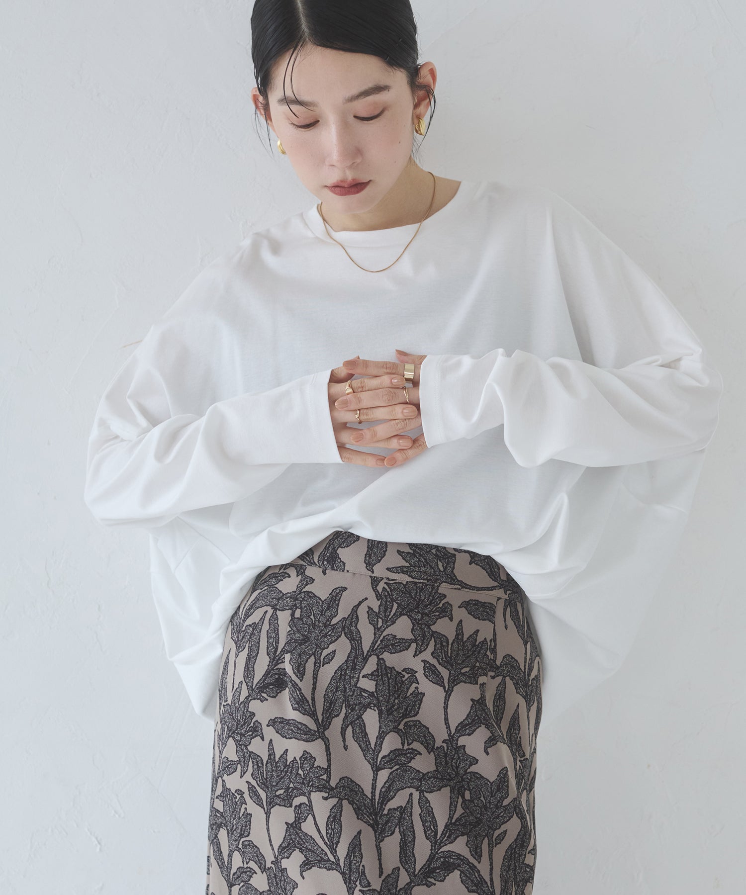 コクーンシルエット ロンT