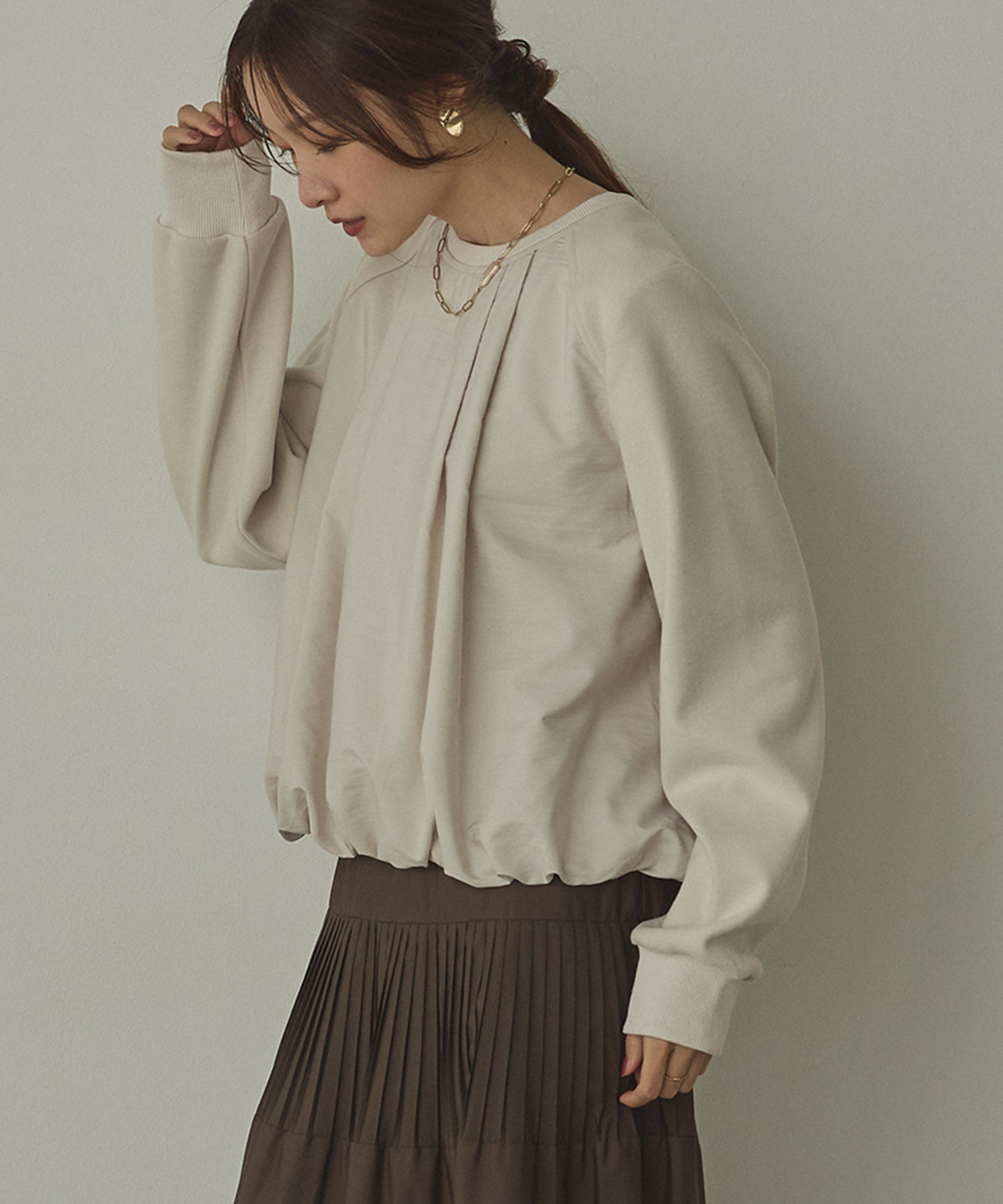 ベロアボンディング バルーンスウェット