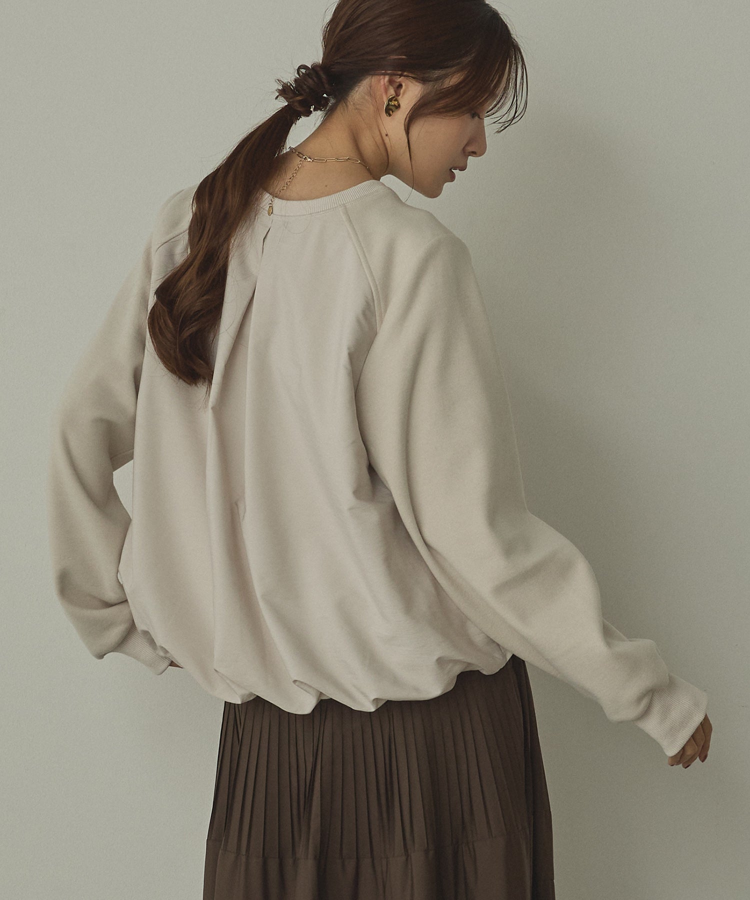 ベロアボンディング バルーンスウェット