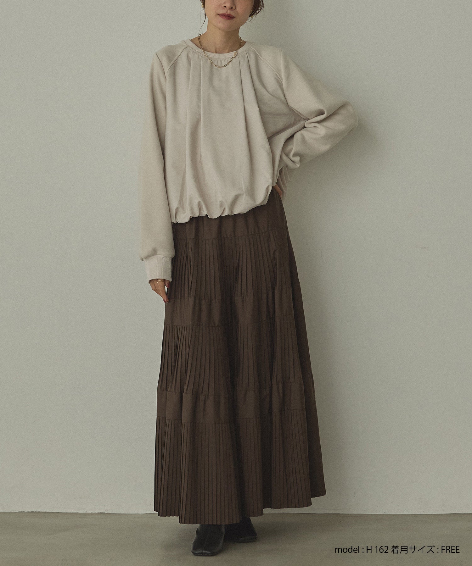 ベロアボンディング バルーンスウェット