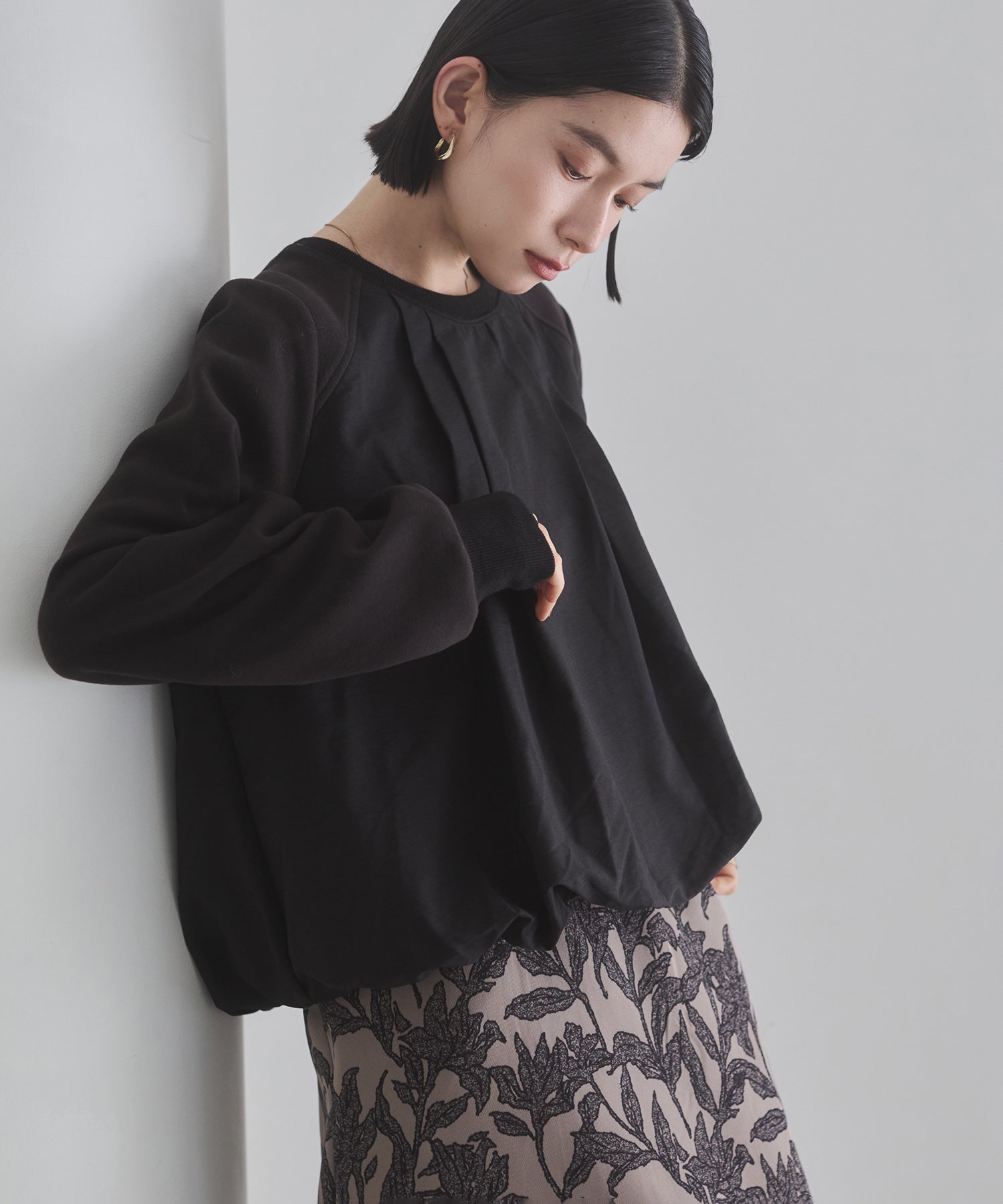 ベロアボンディング バルーンスウェット