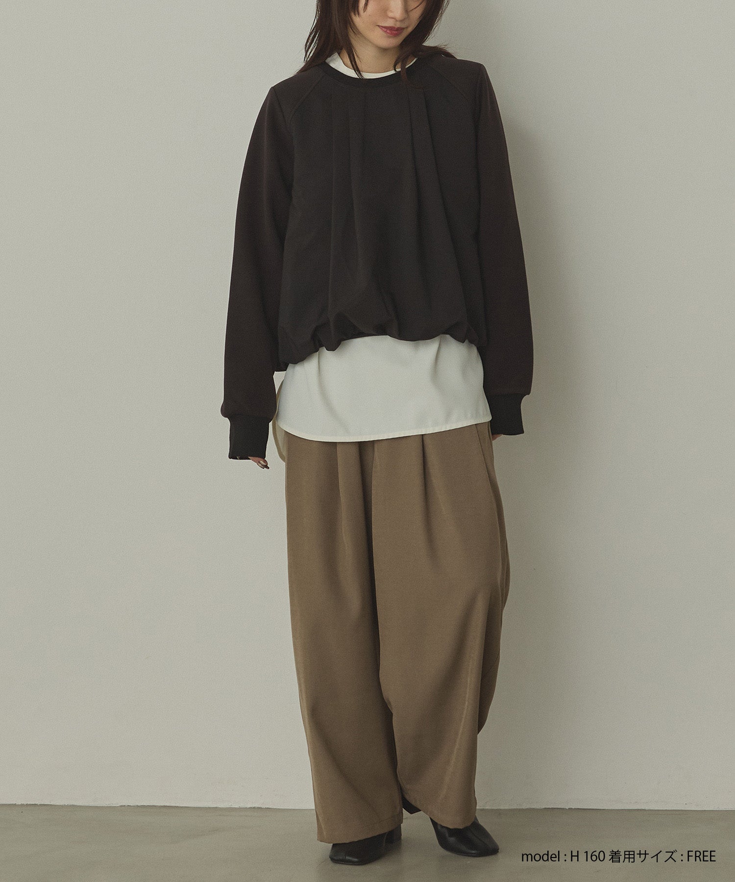 ベロアボンディング バルーンスウェット