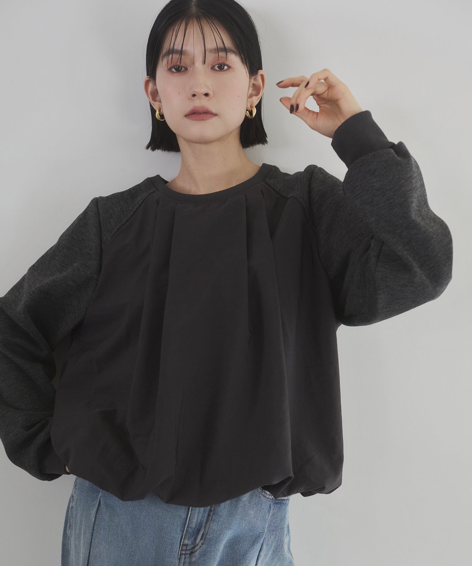 ベロアボンディング バルーンスウェット