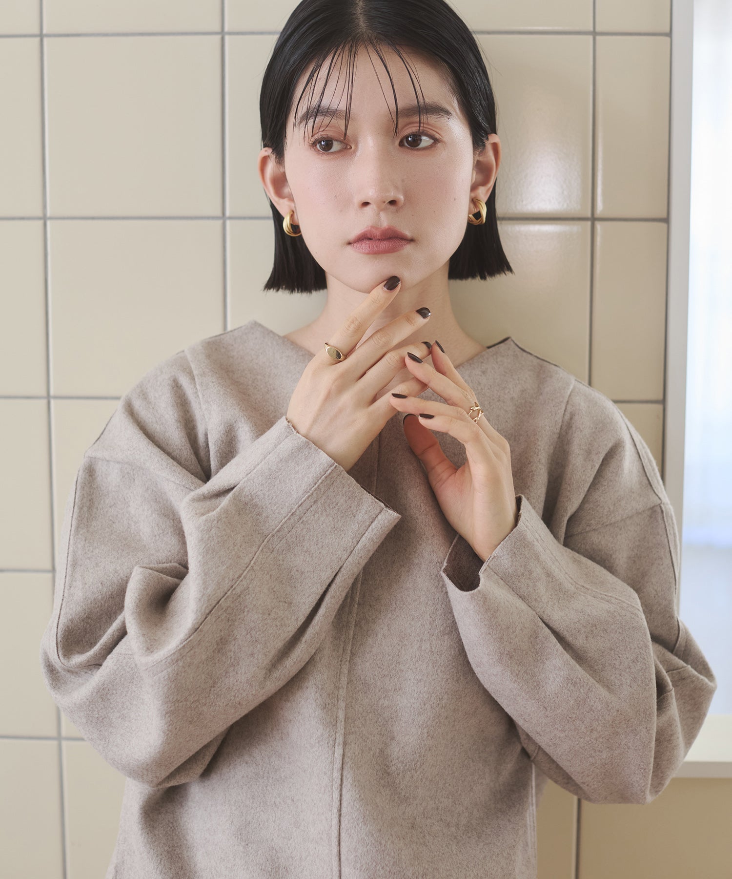 V NECK COCOON KNIT