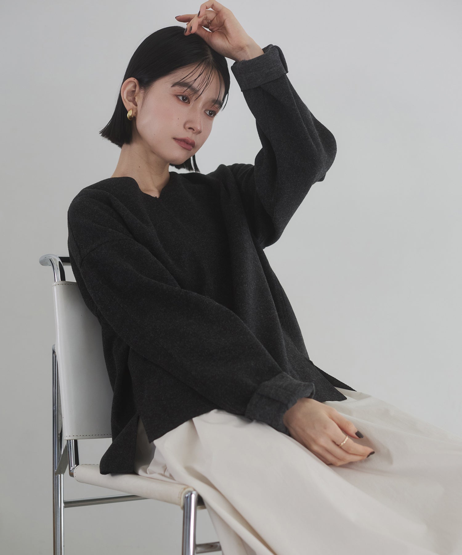 V NECK COCOON KNIT