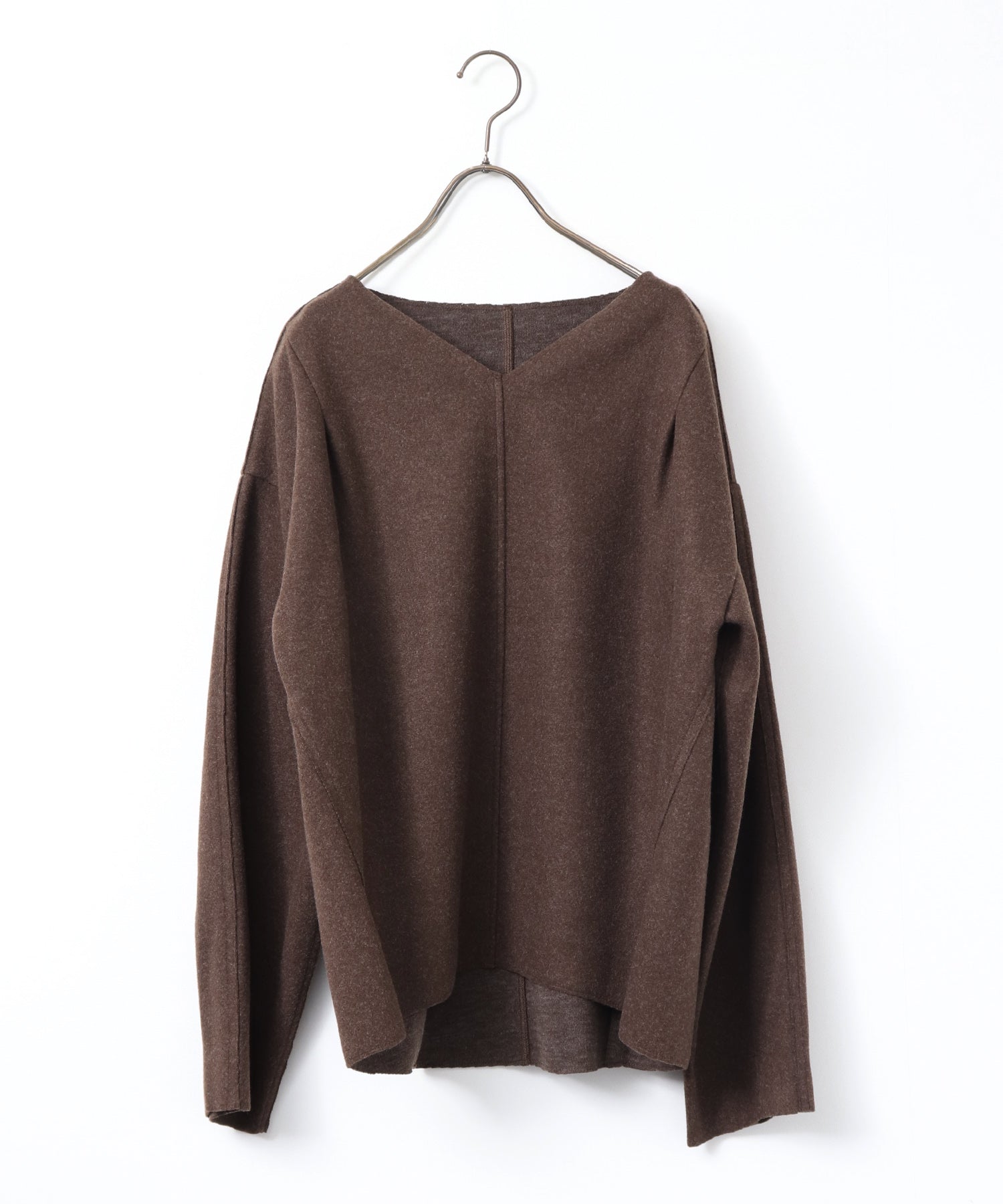 圧縮ニットソー Vネック コクーンニット