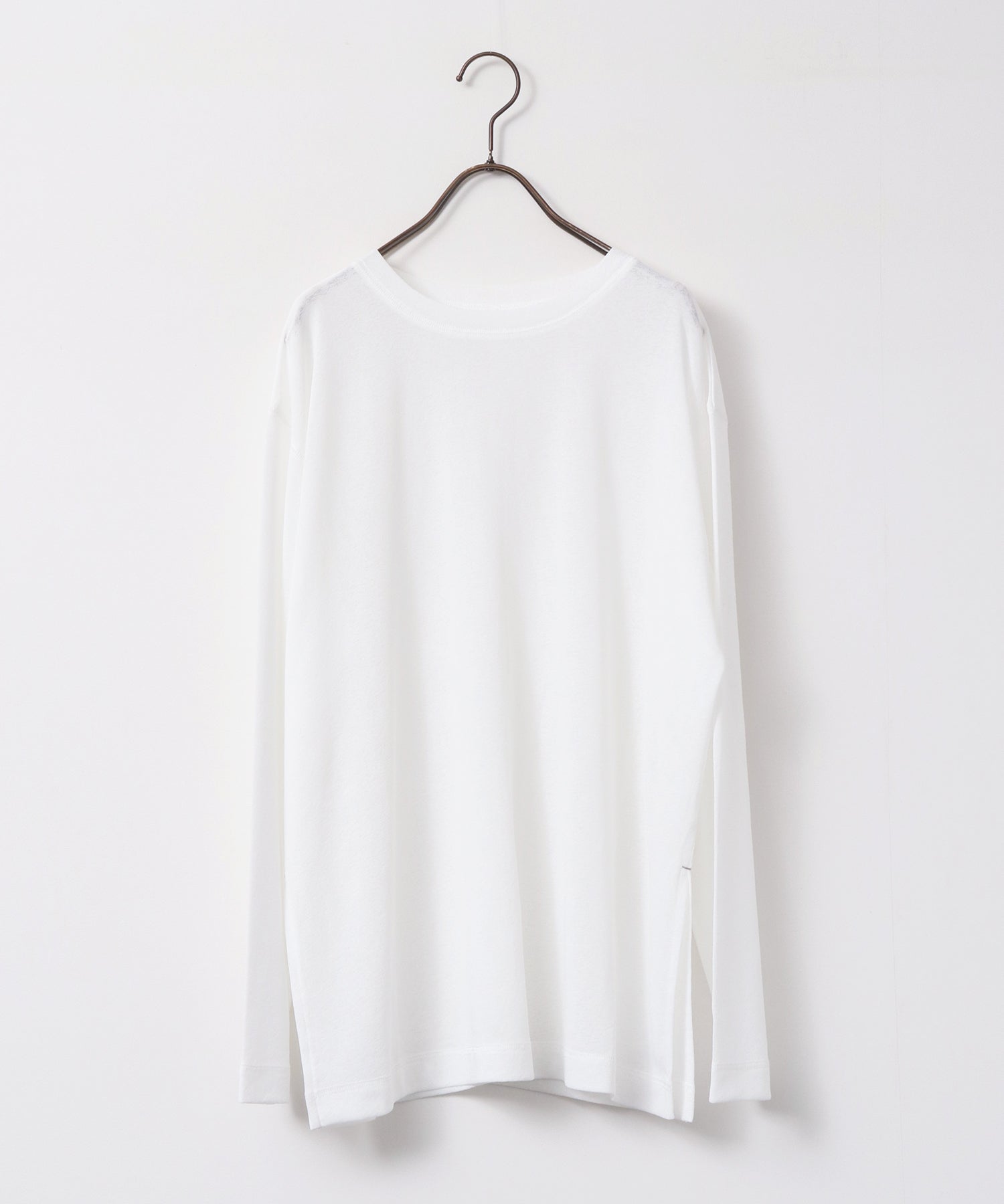 SHEER WAFFLE CREW NECK TOPS