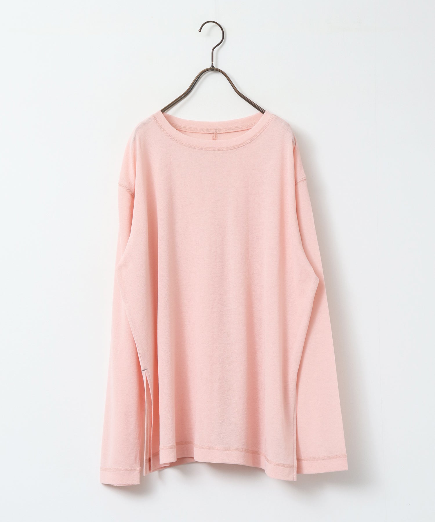 SHEER WAFFLE CREW NECK TOPS