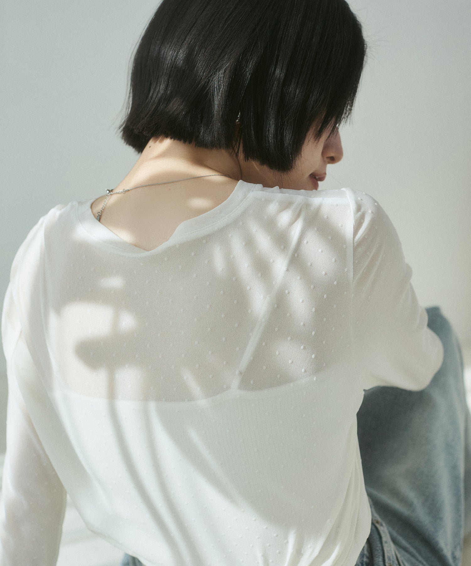 FLOCKY POLKA DOTS SHEER TOPS