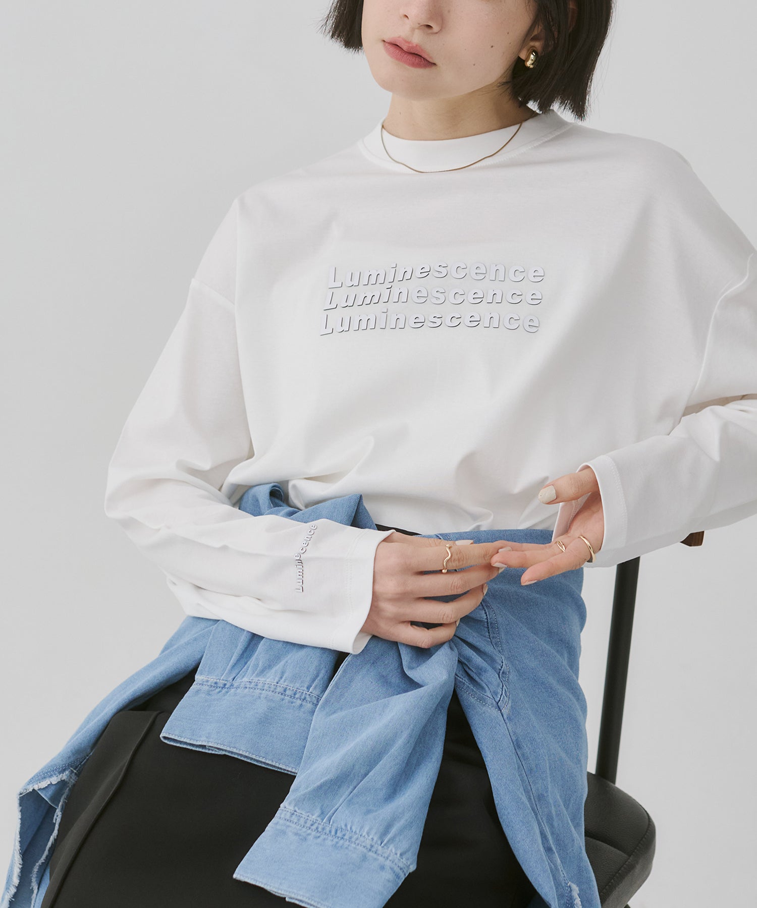 SILICONE LOGO LONG T-SHIRT