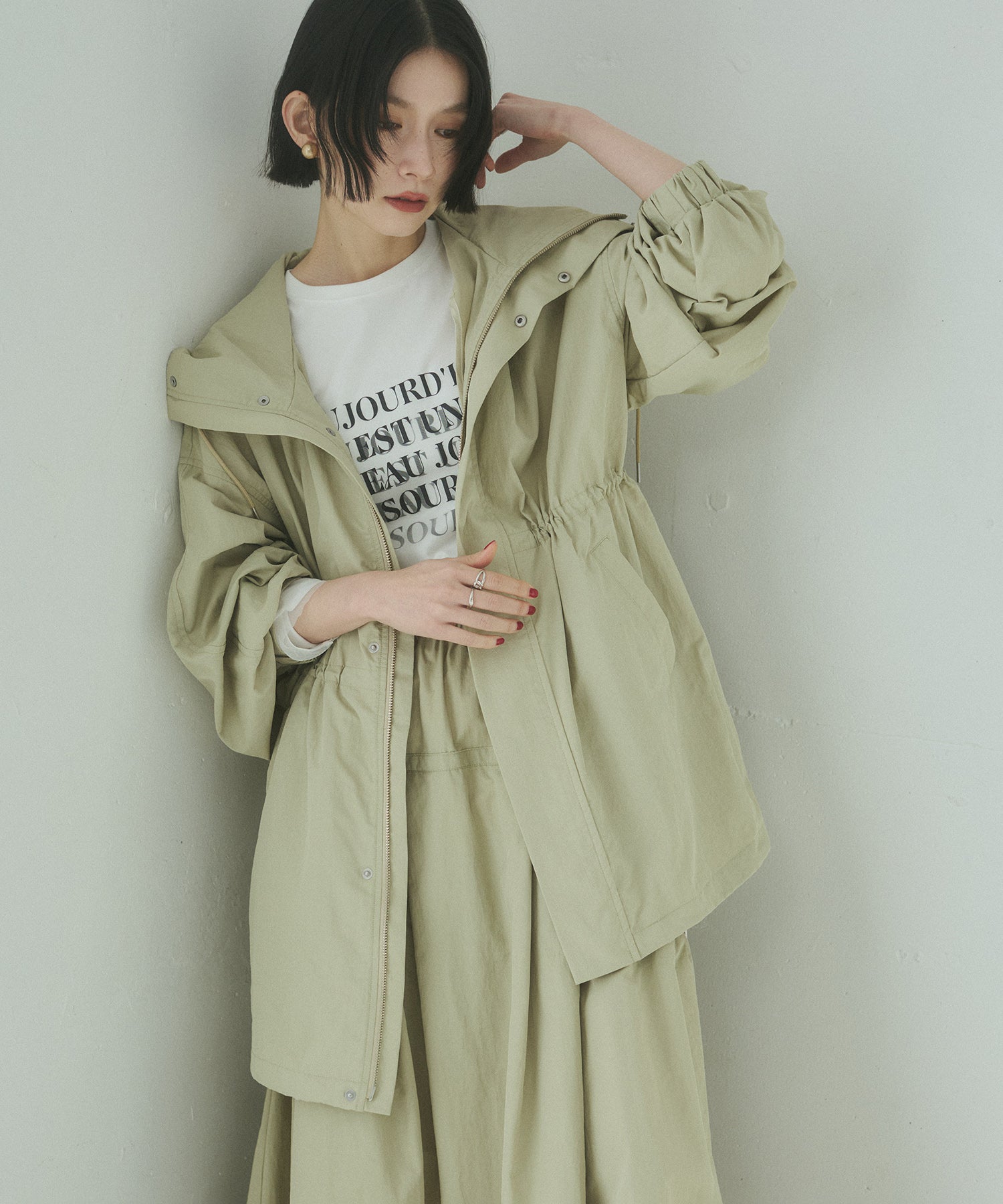 TULLE LAYERED PRINT LONG T-SHIRT