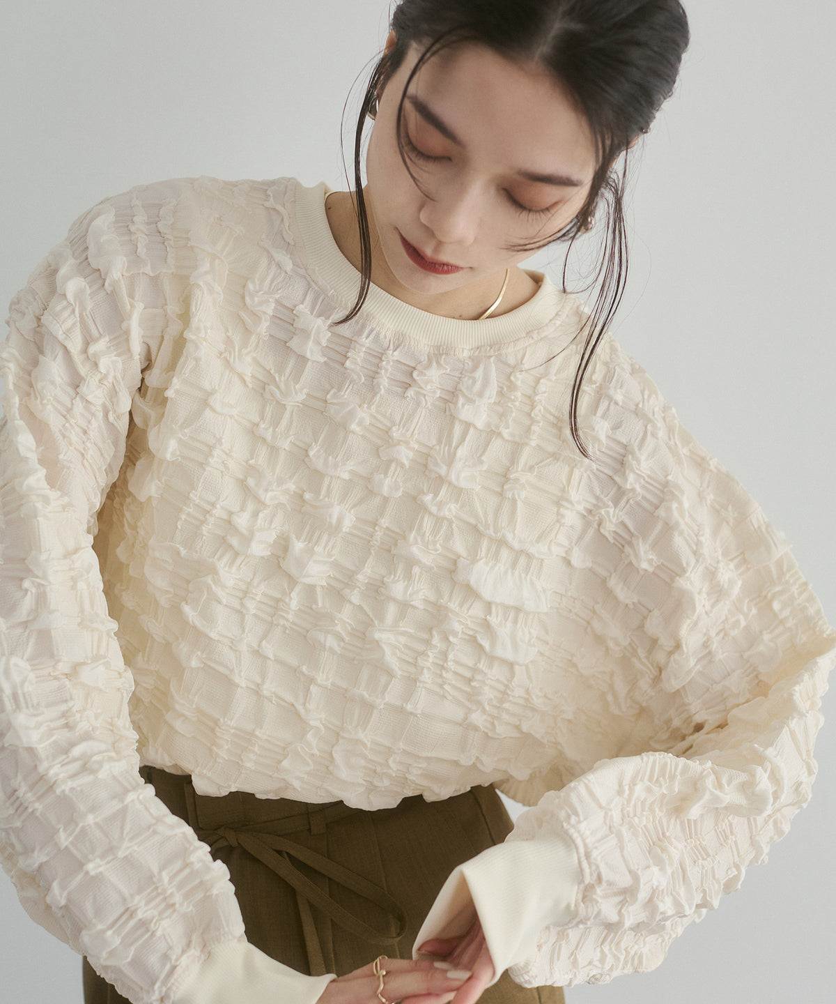 CUT JACQUARD TOPS