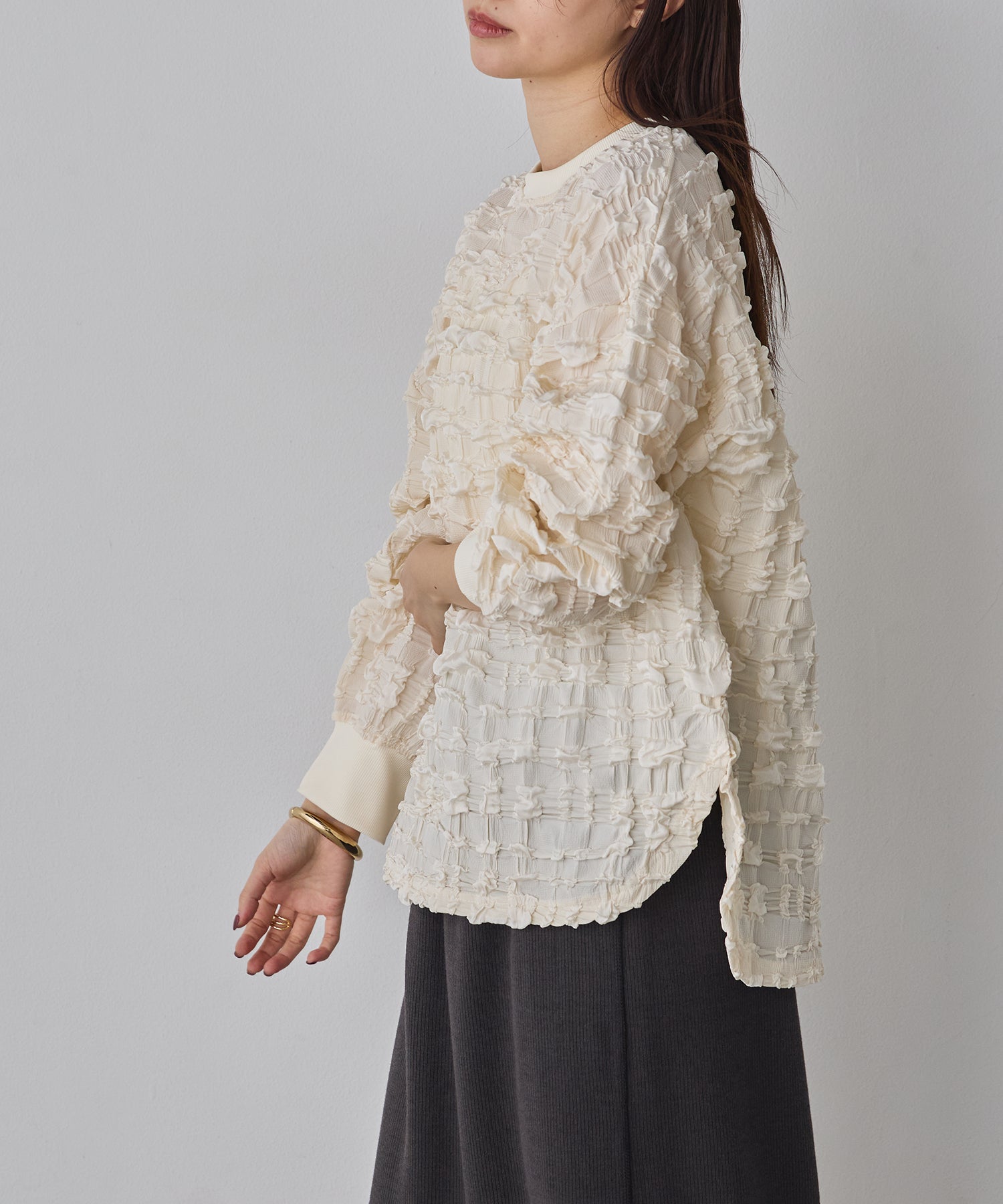 カットジャガード トップス