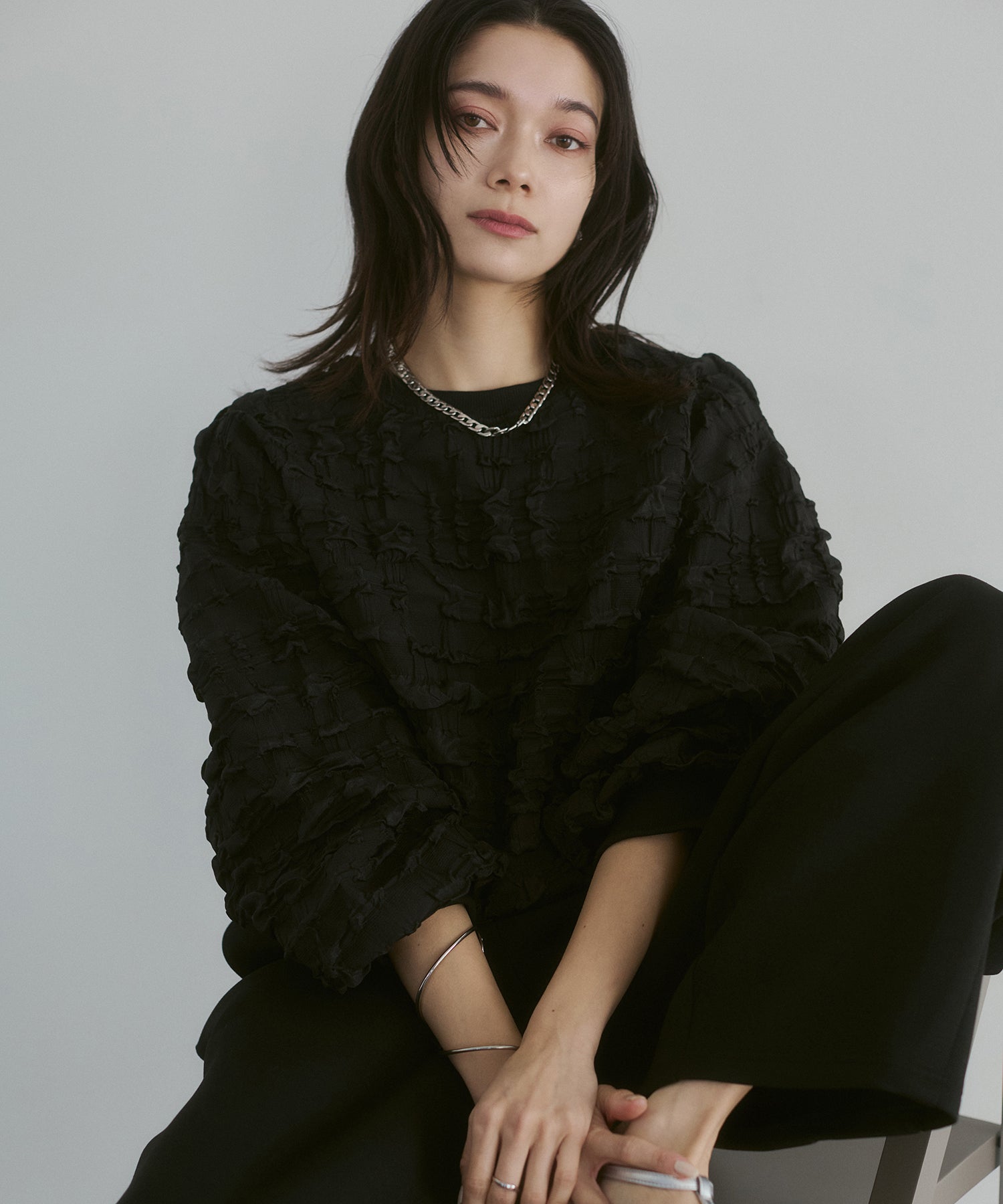 カットジャガード トップス