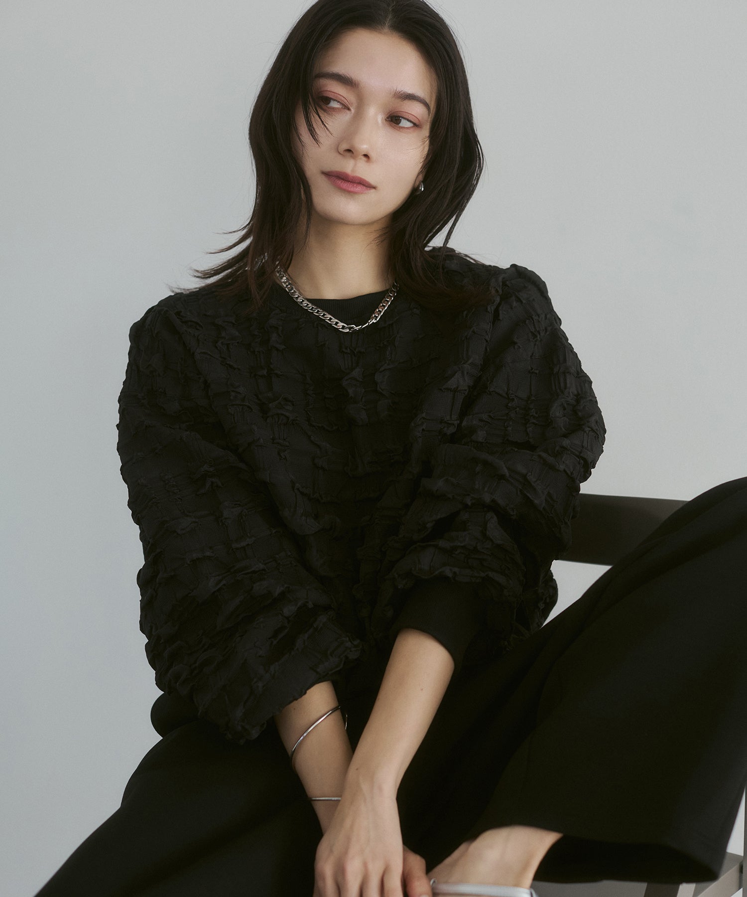 カットジャガード トップス