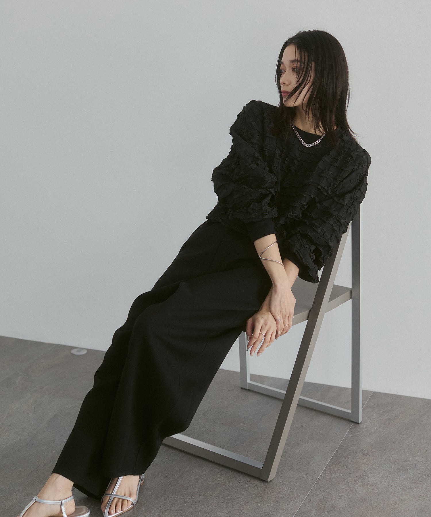 カットジャガード トップス