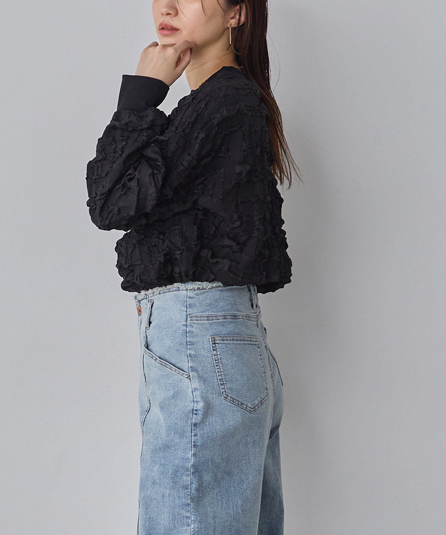 カットジャガード トップス