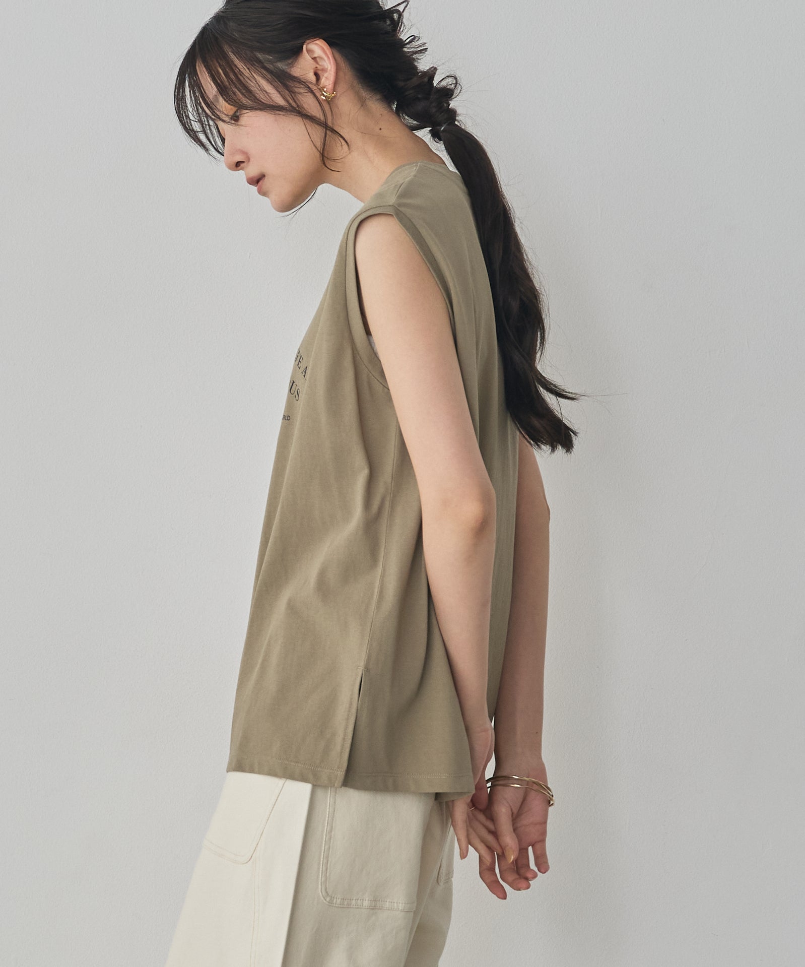 USA COTTON LOGO SLEEVELESS TOP