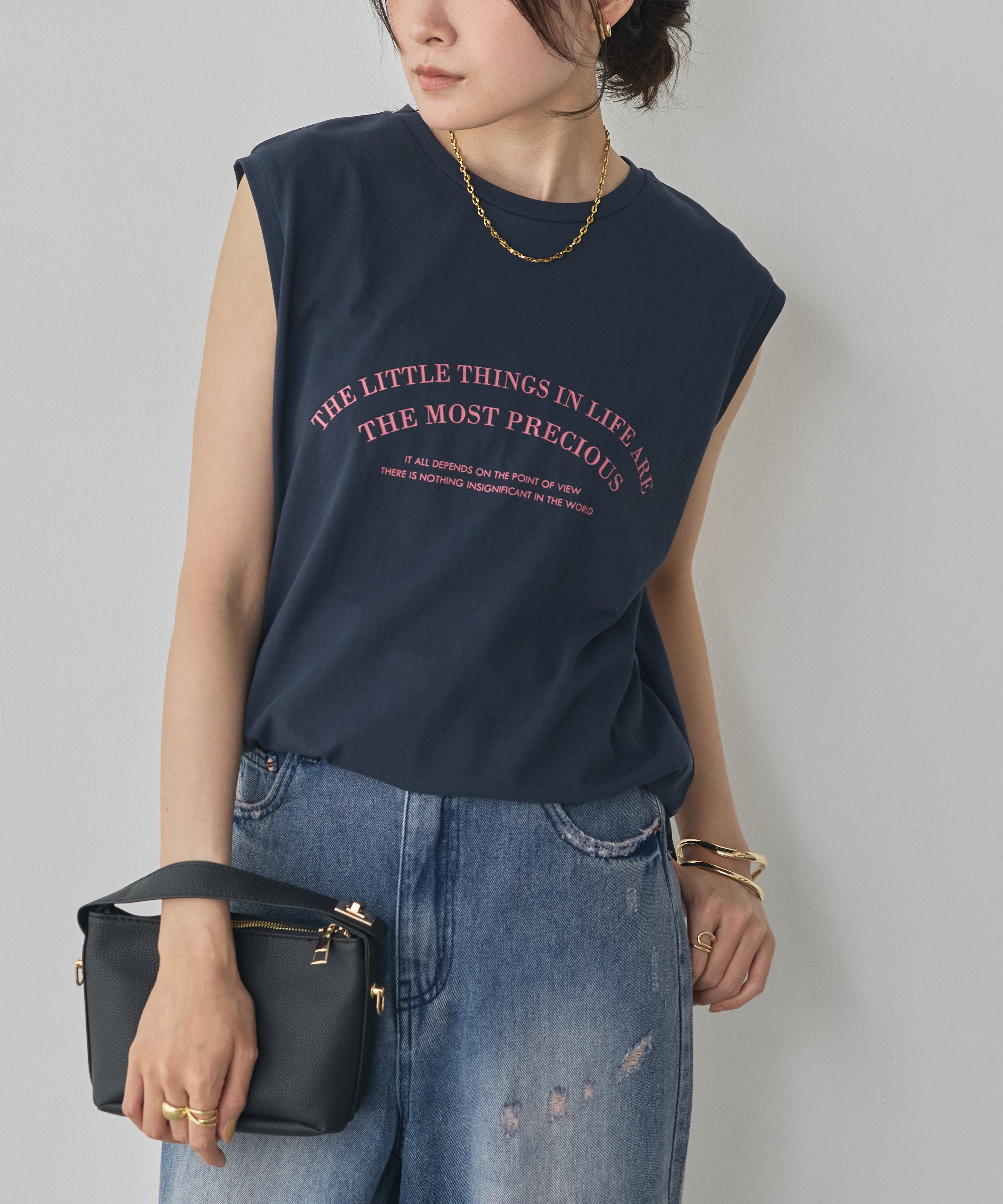 USA COTTON LOGO SLEEVELESS TOP