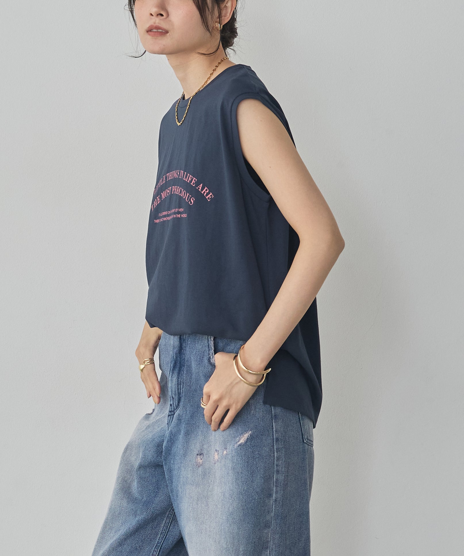 USA COTTON LOGO SLEEVELESS TOP
