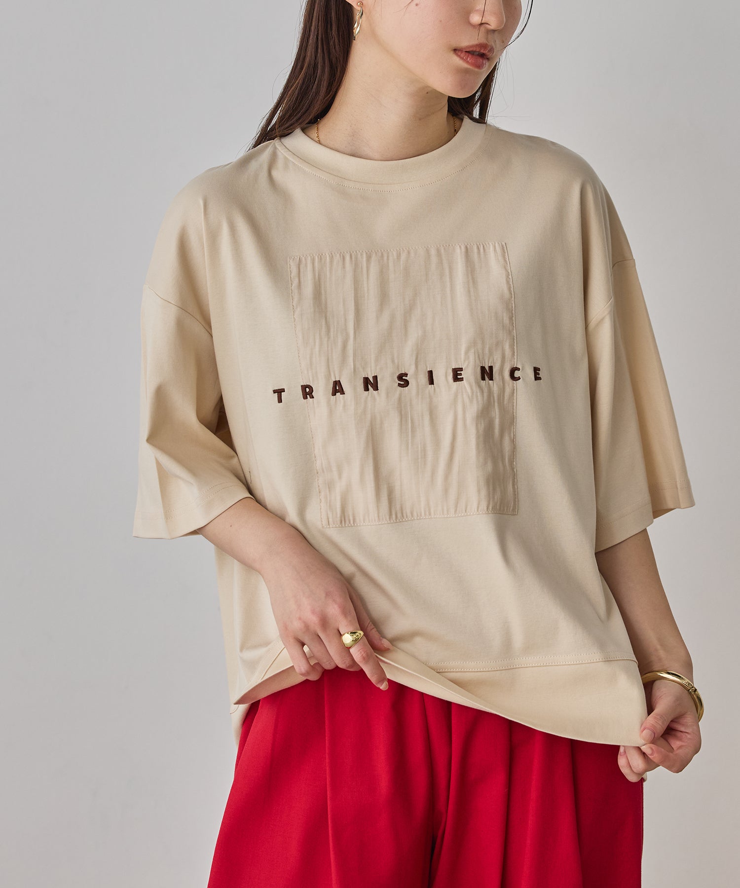 COMPACT SMOOTH EMBROIDERED LOGO T-SHIRT