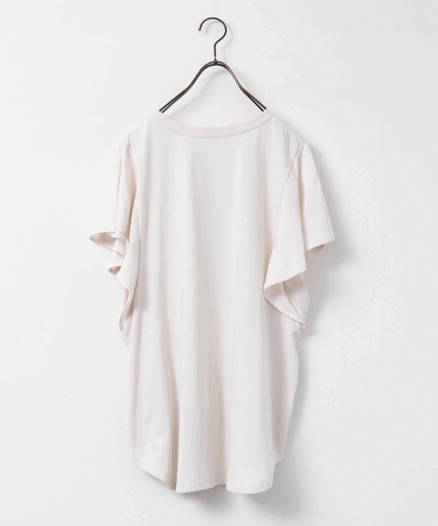 FRILLED-SLEEVE LOGO T-SHIRT