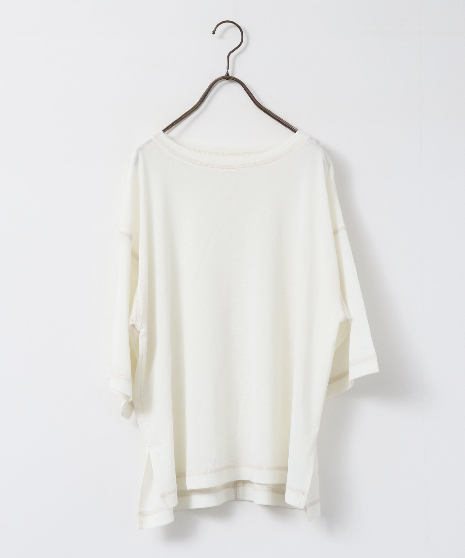 SHEER WAFFLE T-SHIRT WITH SUBTLE COLOR-BLOCKED STITCHING