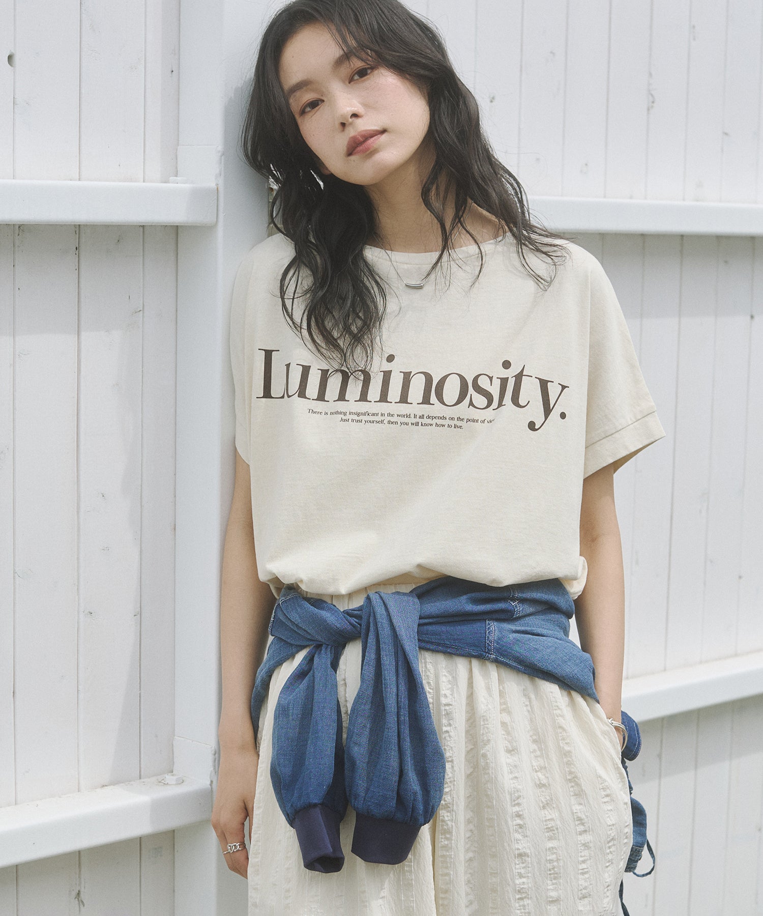 YARN-DYED PIGMENT LOGO T-SHIRT