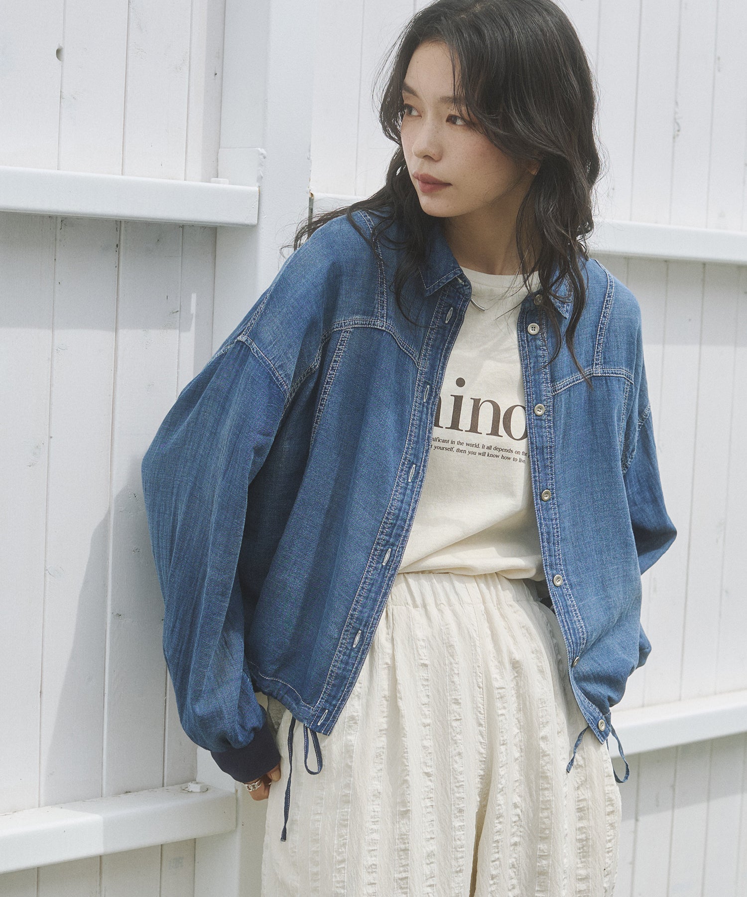 YARN-DYED PIGMENT LOGO T-SHIRT