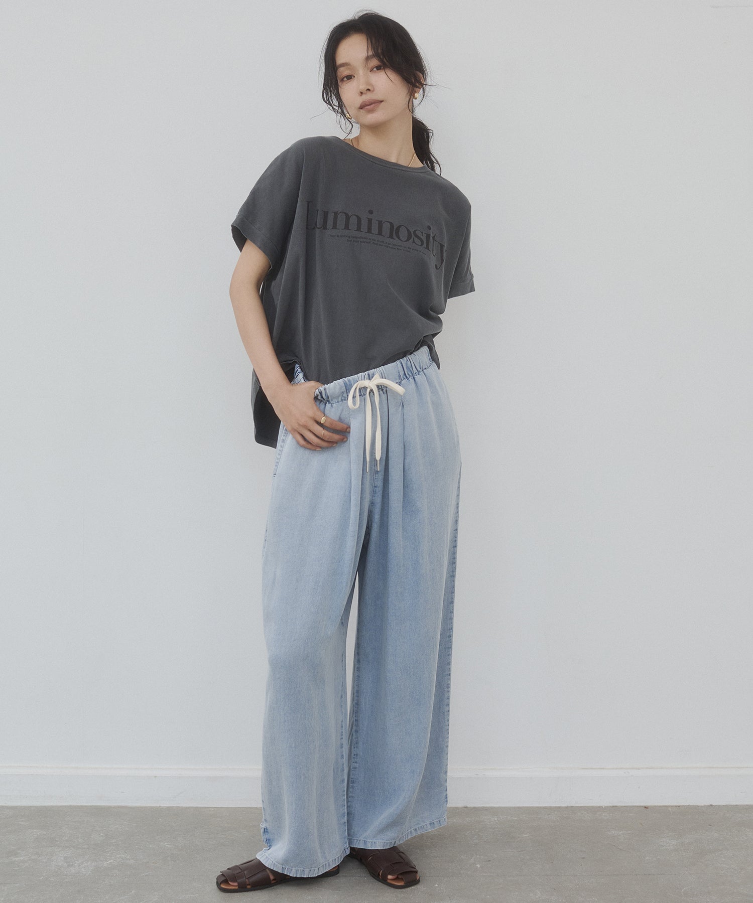 YARN-DYED PIGMENT LOGO T-SHIRT