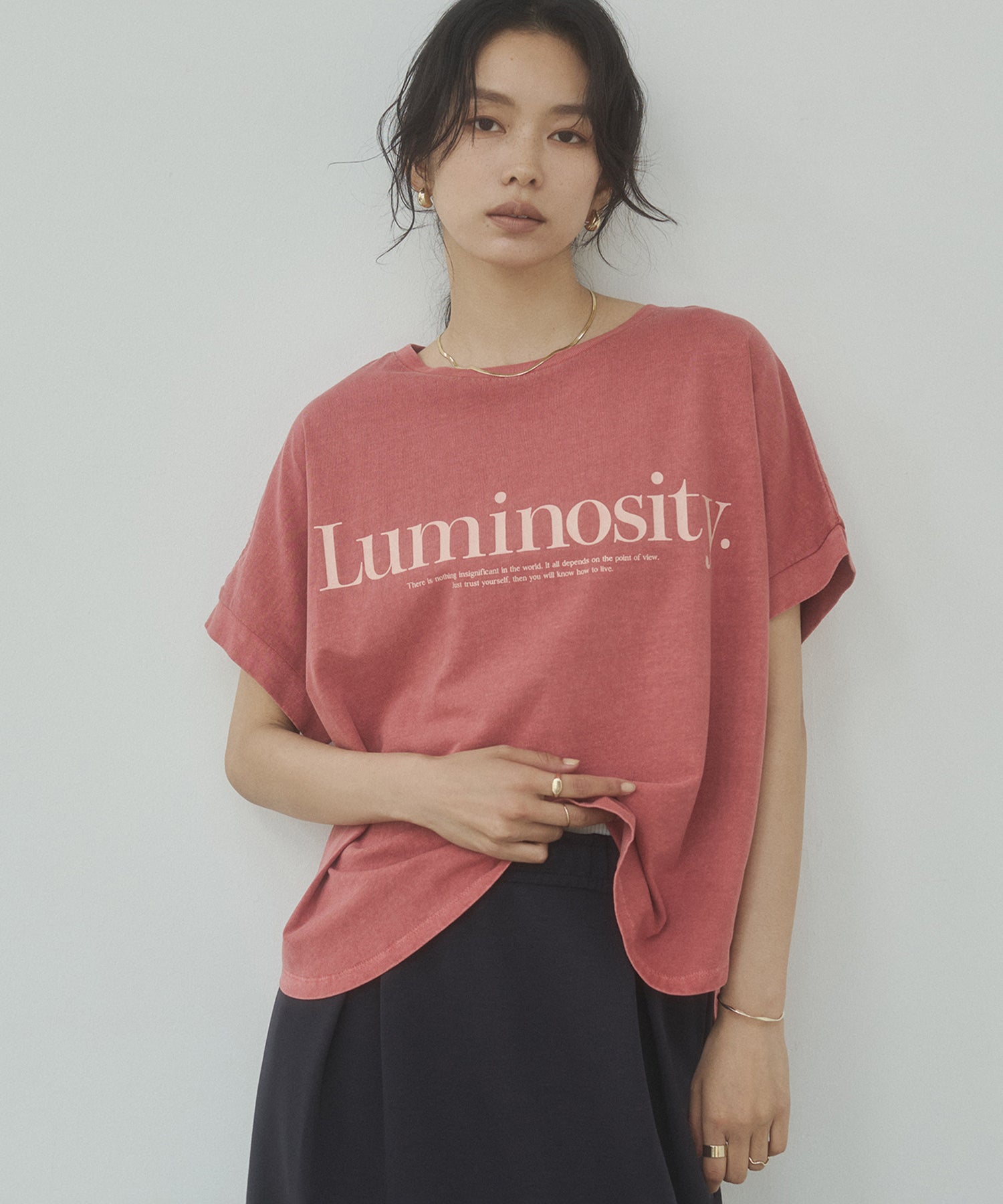 YARN-DYED PIGMENT LOGO T-SHIRT
