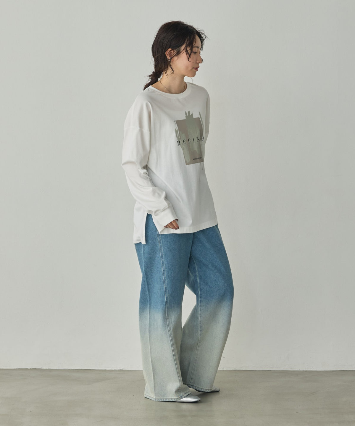 FOIL-PRINTED LONG-SLEEVE T-SHIRT