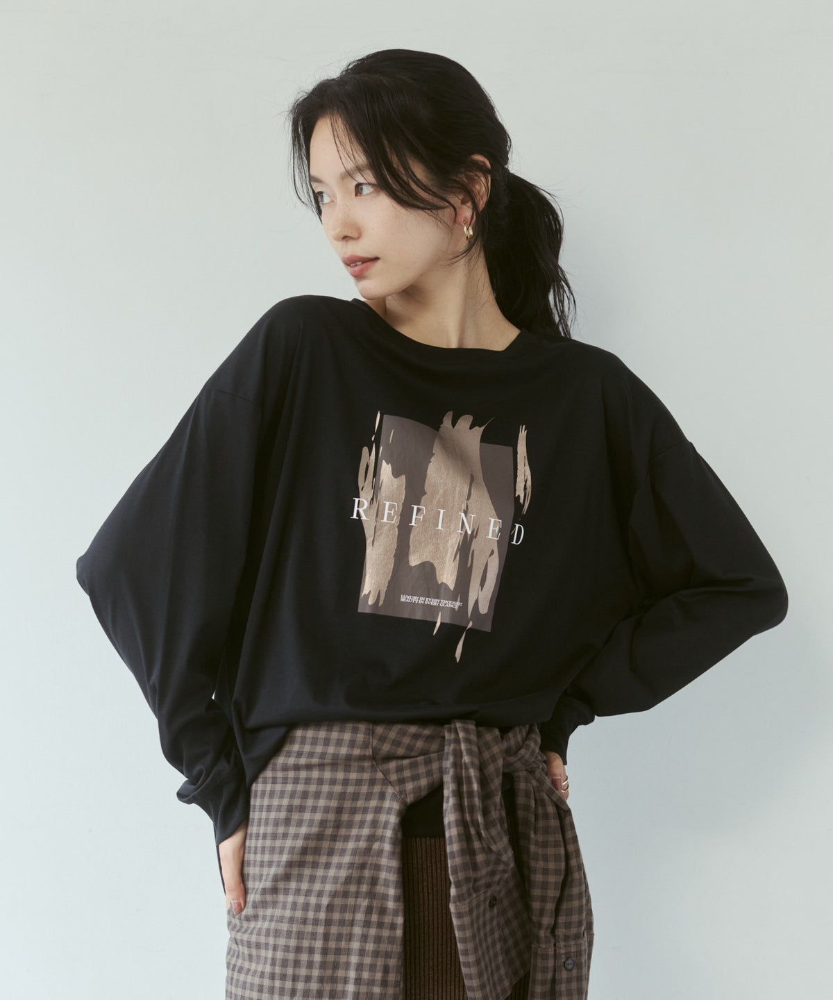 FOIL-PRINTED LONG-SLEEVE T-SHIRT
