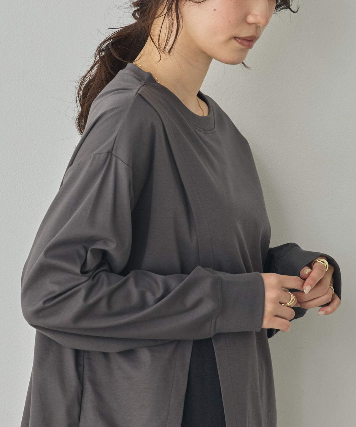 BONDED TRENCH COATSHIRT-STYLE LAYERED TOPS