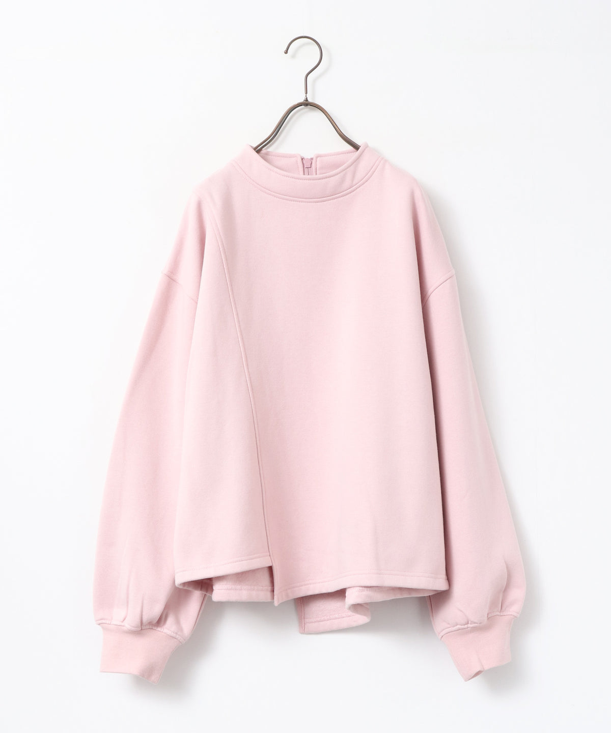 ASYMMETRICAL-DESIGN FLEECE-LINED SWEAT