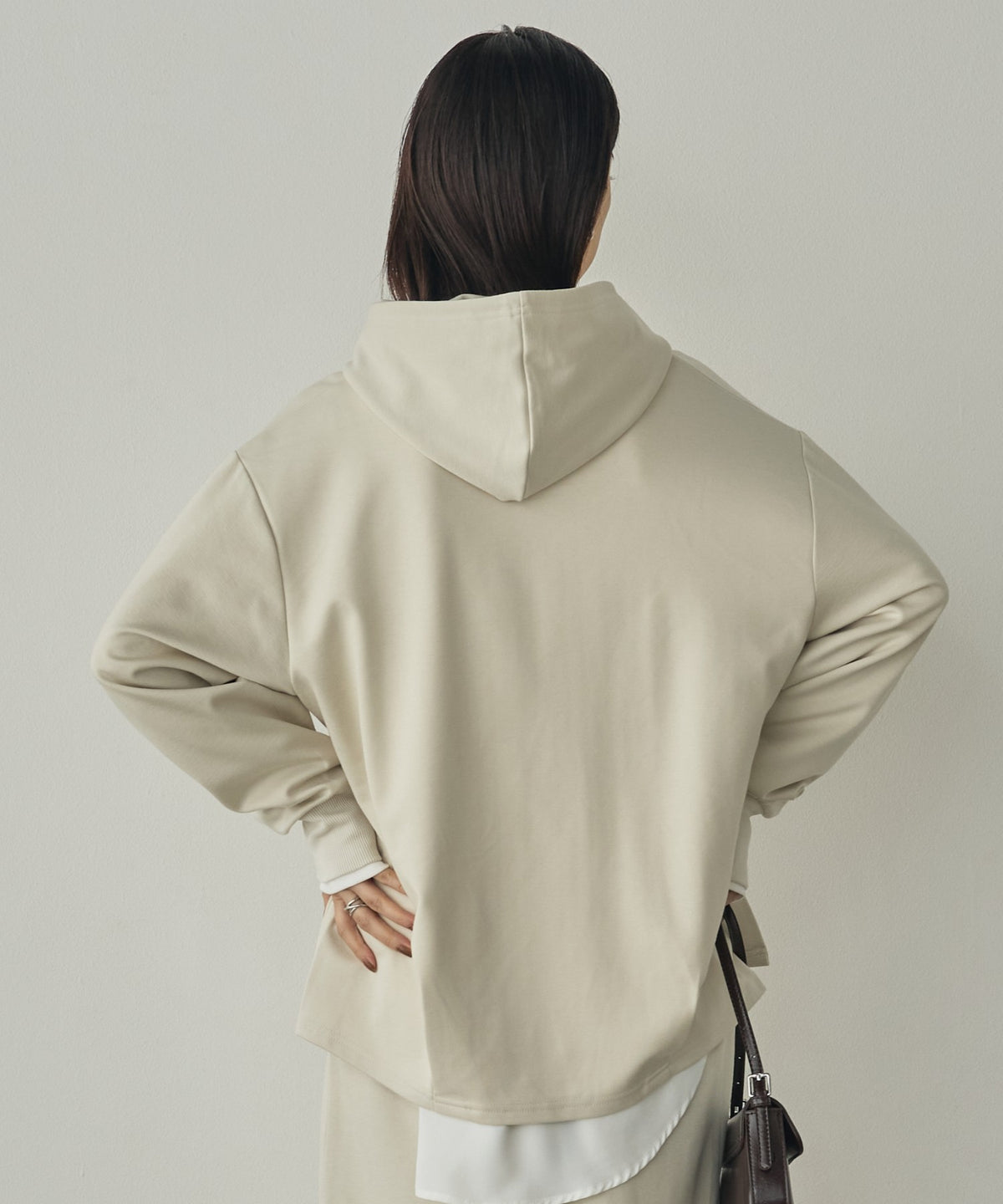 BRUSHED-LINING, SIDE-SLIT, FLOWY HOODIE