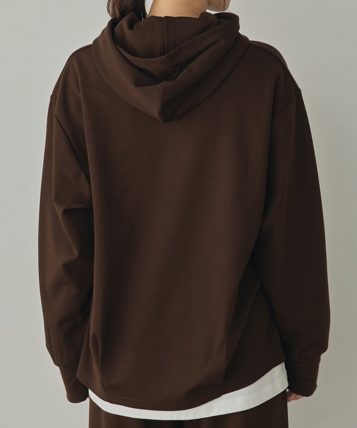 BRUSHED-LINING, SIDE-SLIT, FLOWY HOODIE