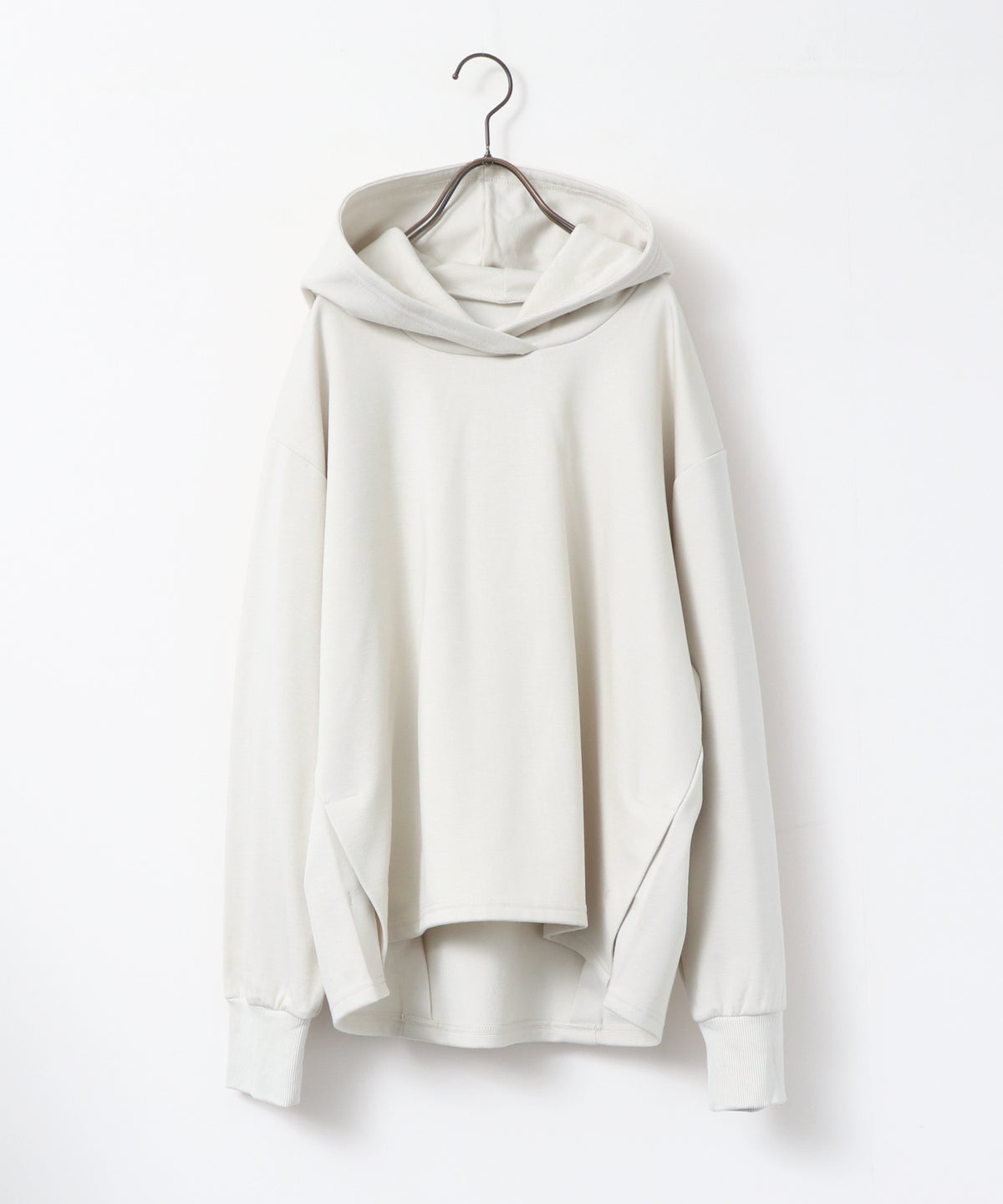 BRUSHED-LINING, SIDE-SLIT, FLOWY HOODIE