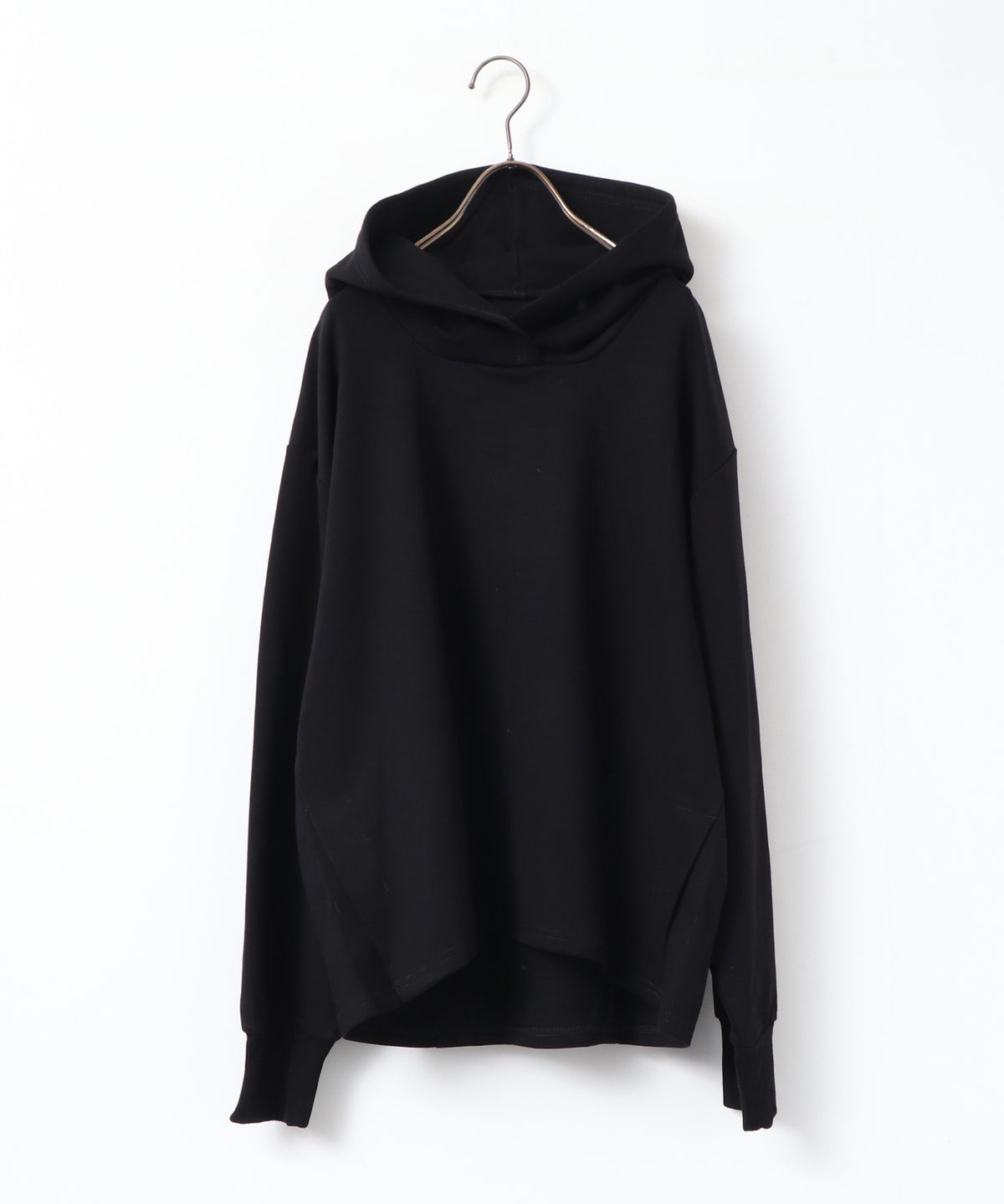 BRUSHED-LINING, SIDE-SLIT, FLOWY HOODIE