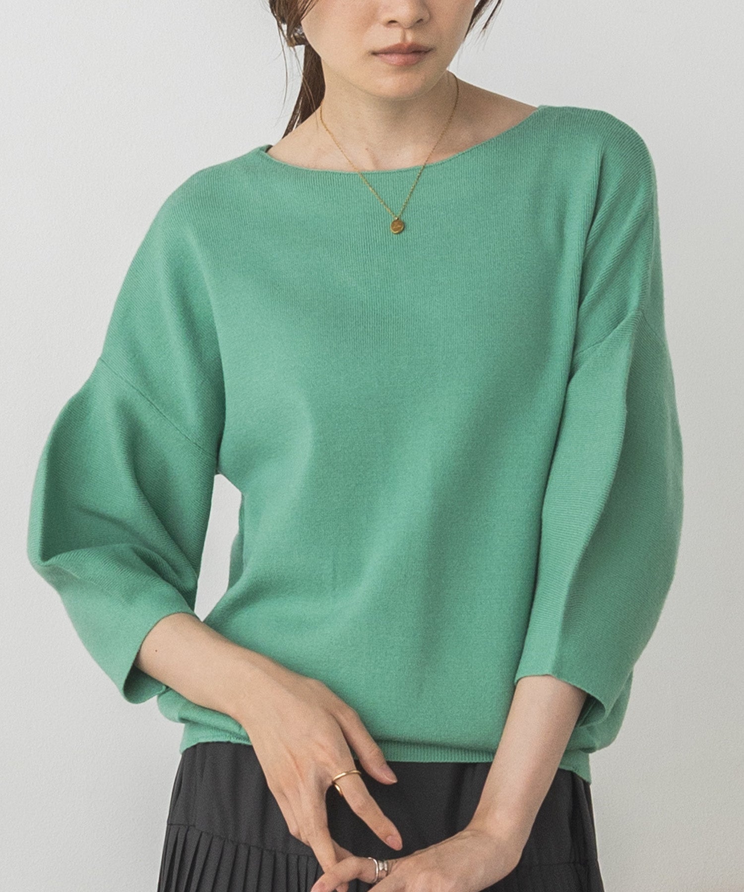 brushed yarn 2way トップス （2WAYブリーチBACKボタンニットトップス 