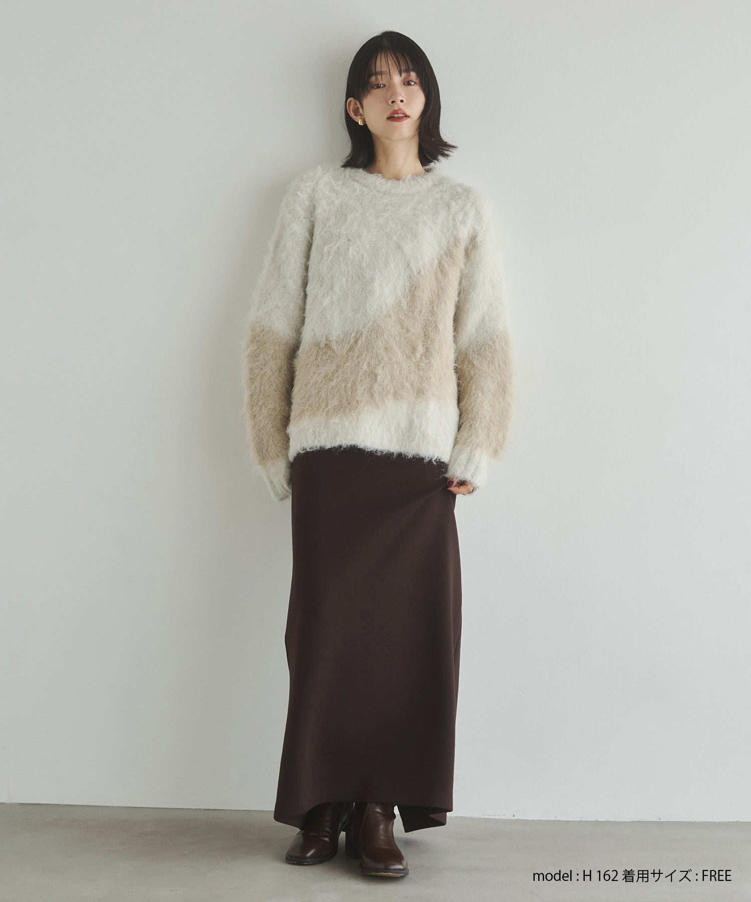 【WEB限定/別注】【新色追加】ニュアンス柄ブロッキングニット