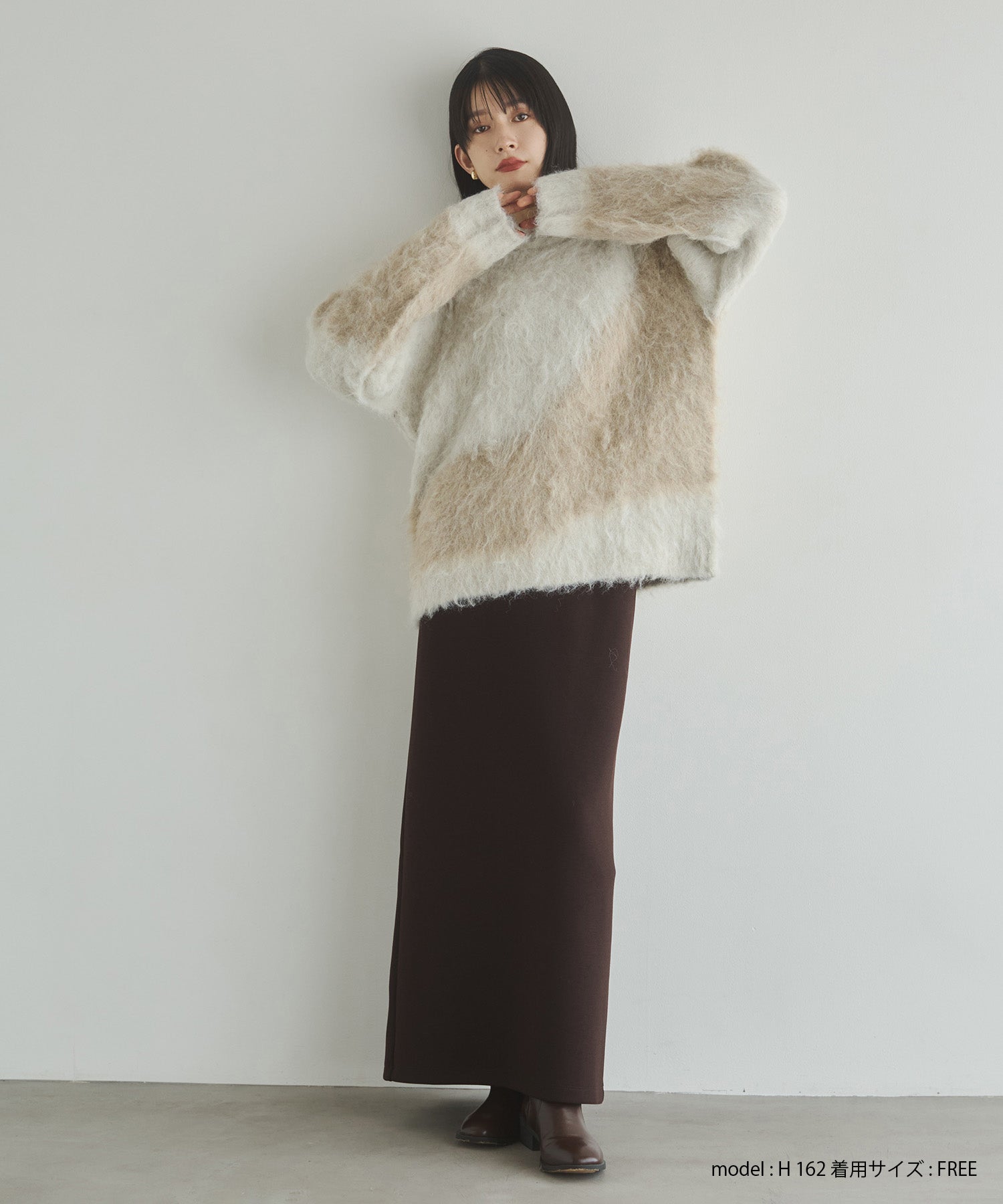 【WEB限定/別注】【新色追加】ニュアンス柄ブロッキングニット