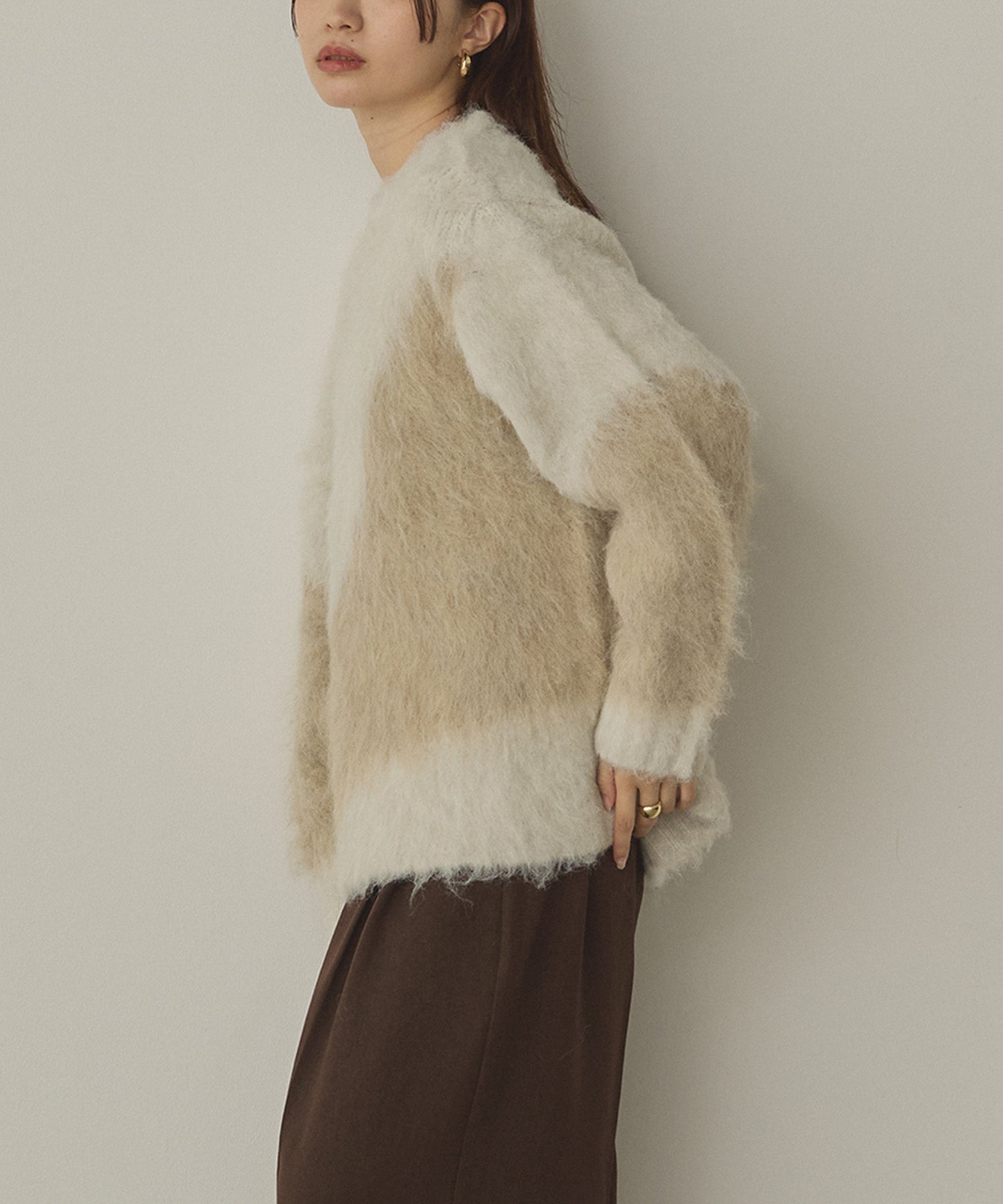 【WEB限定/別注】【新色追加】ニュアンス柄ブロッキングニット