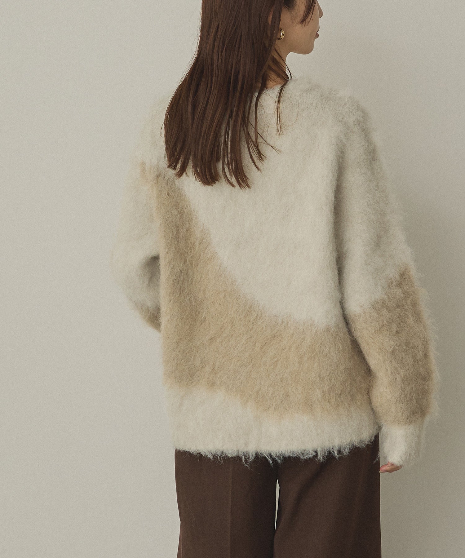 【WEB限定/別注】【新色追加】ニュアンス柄ブロッキングニット