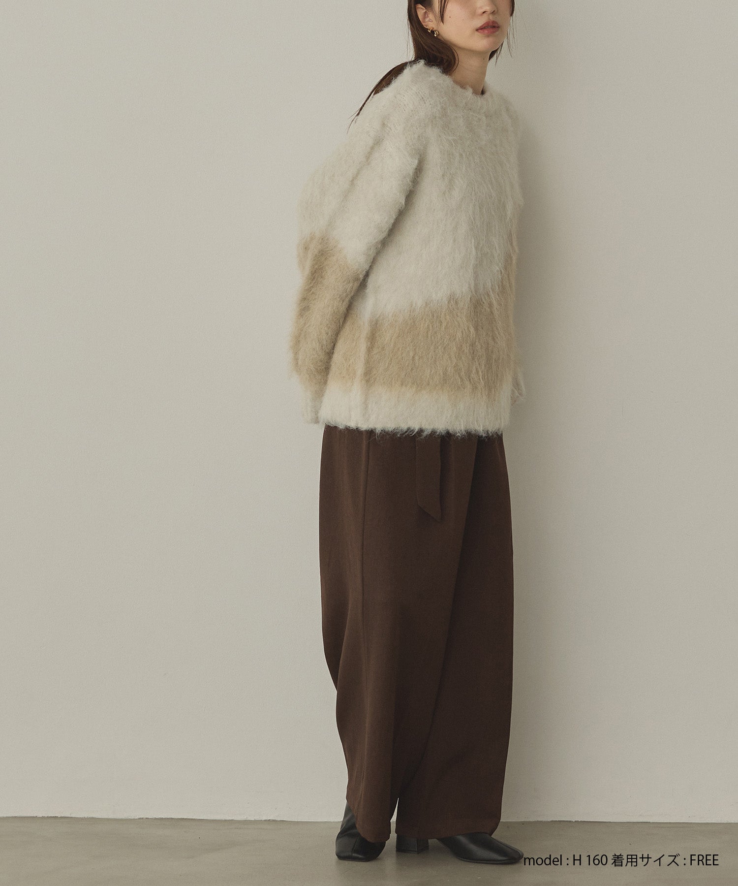 【WEB限定/別注】【新色追加】ニュアンス柄ブロッキングニット